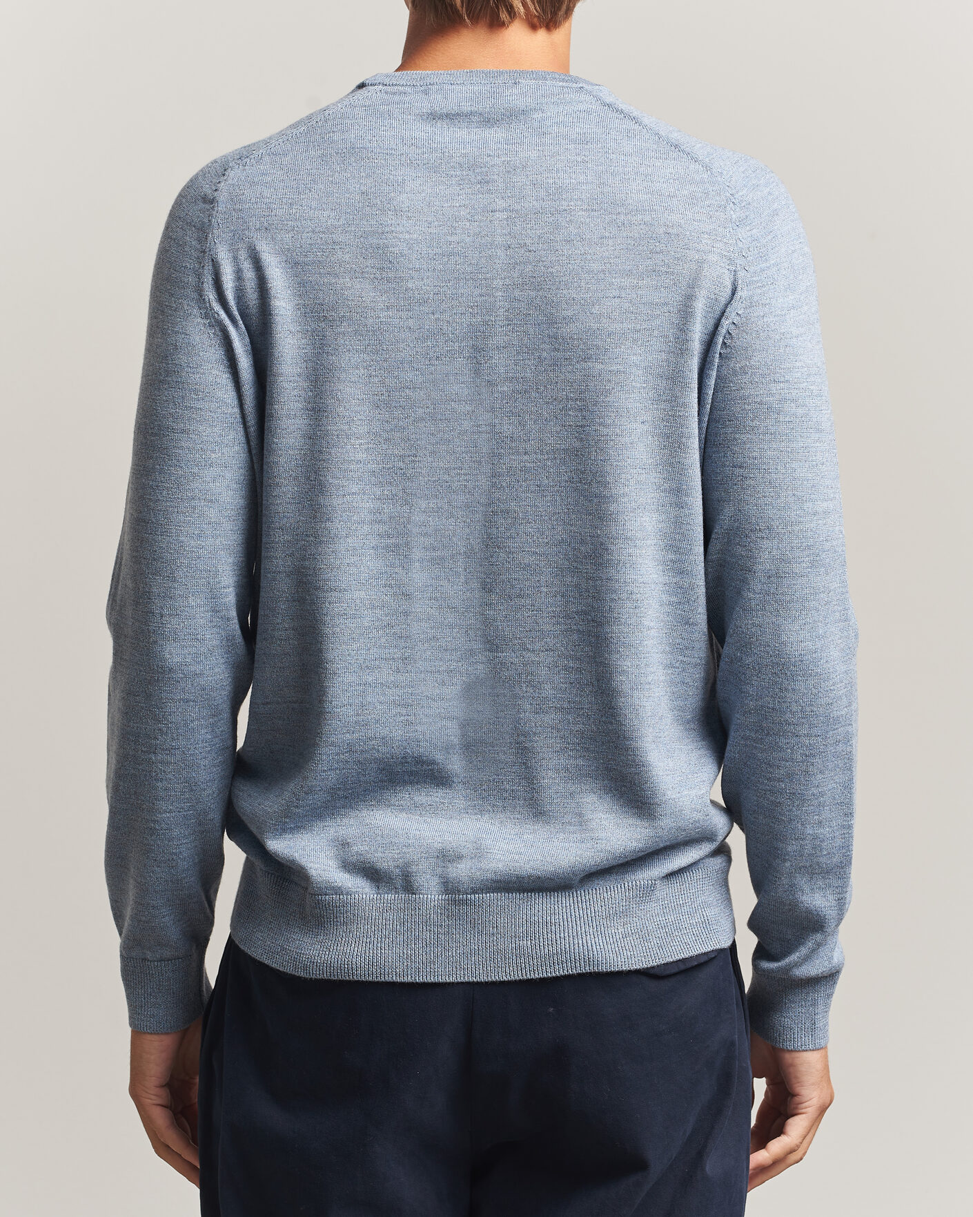 Men | Sweaters & Knitwear | Morris | Merino O-Neck Light Blue
