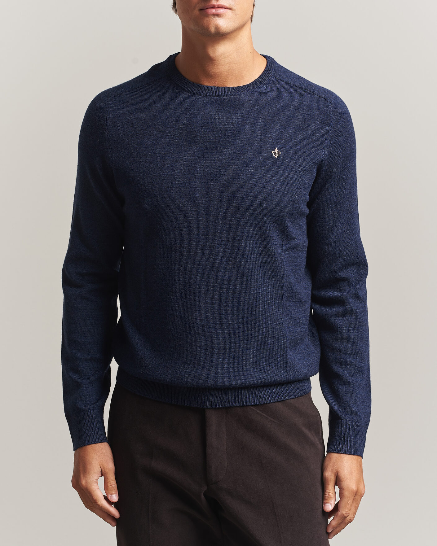 Men | Sweaters & Knitwear | Morris | Merino O-Neck Navy