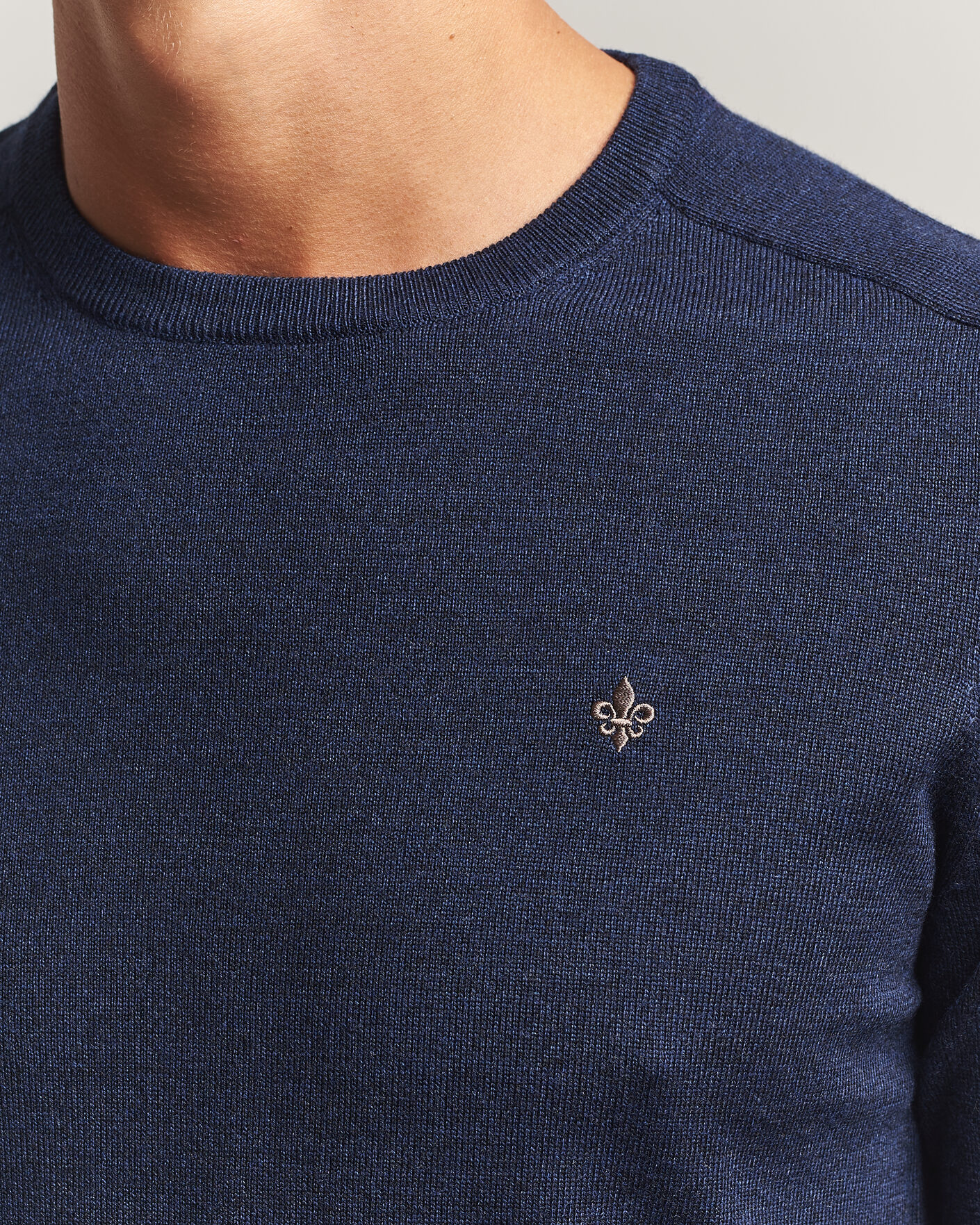 Men | Sweaters & Knitwear | Morris | Merino O-Neck Navy