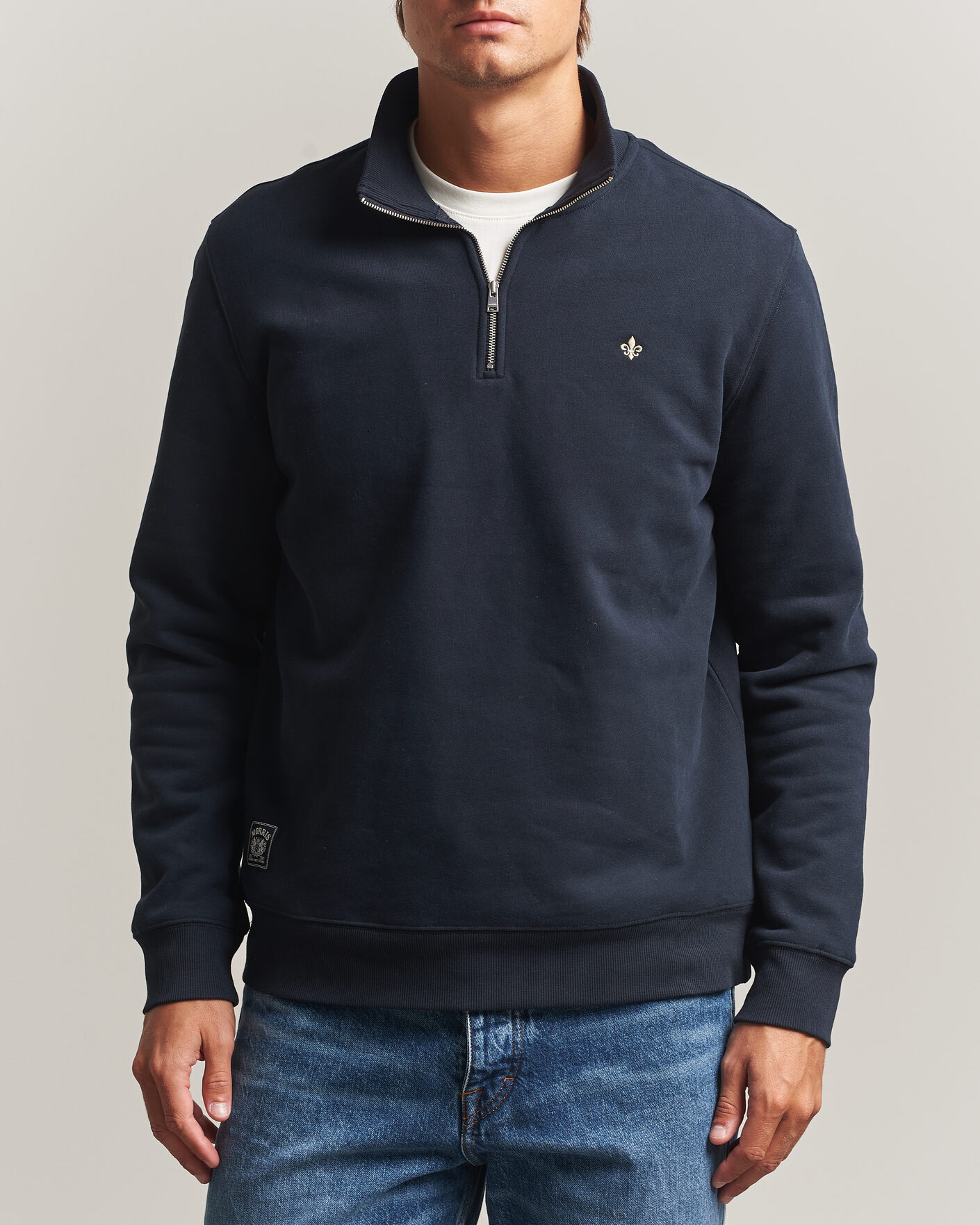 Men | Sweaters & Knitwear | Morris | Brandon Lily Half Zip Old Blue