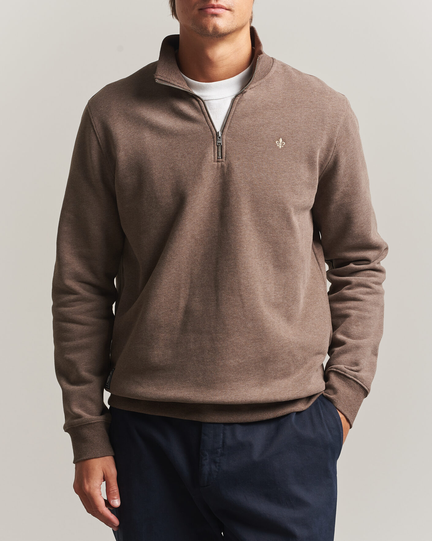 Men | Sweaters & Knitwear | Morris | Brandon Lily Half Zip Brown
