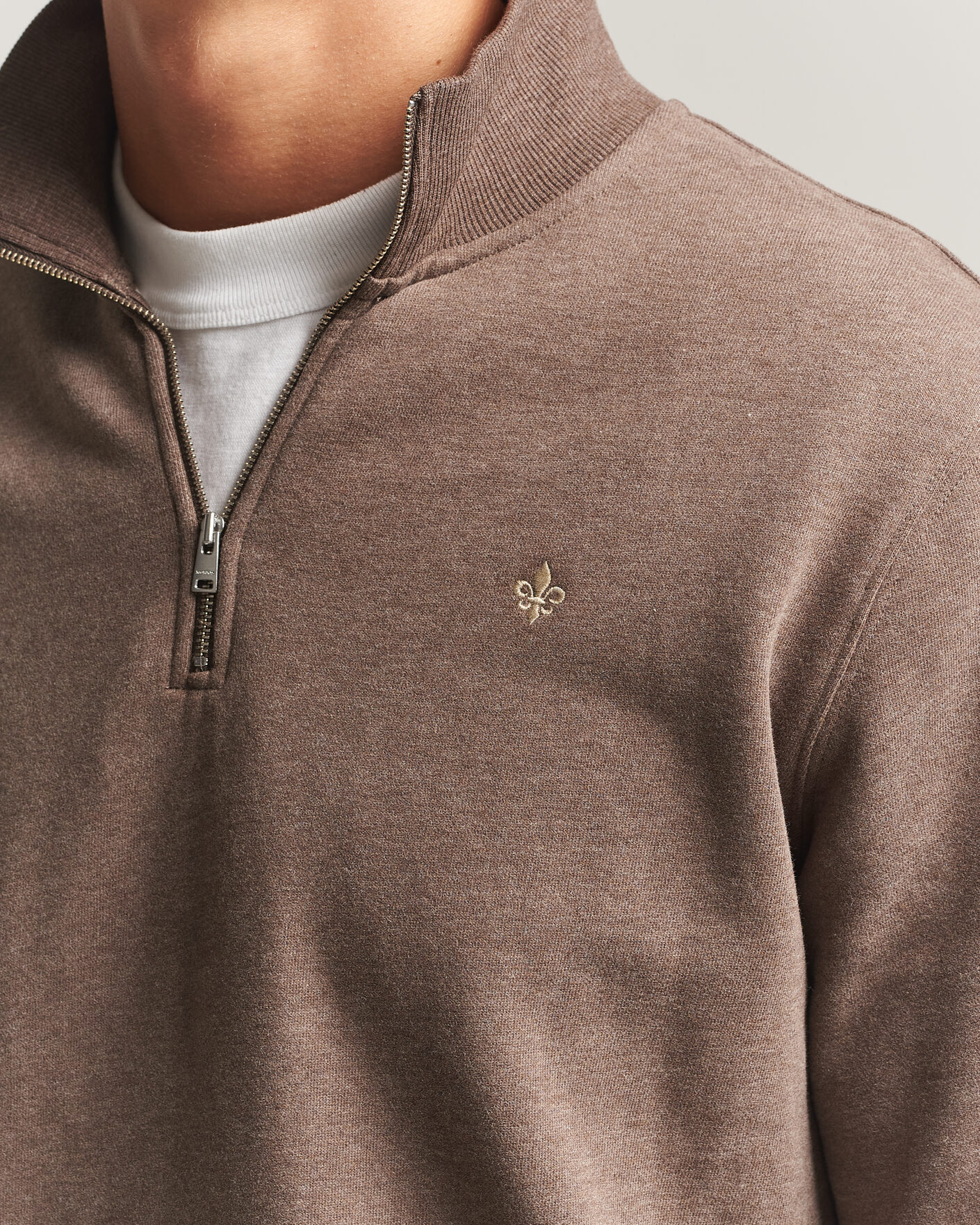 Men | Sweaters & Knitwear | Morris | Brandon Lily Half Zip Brown