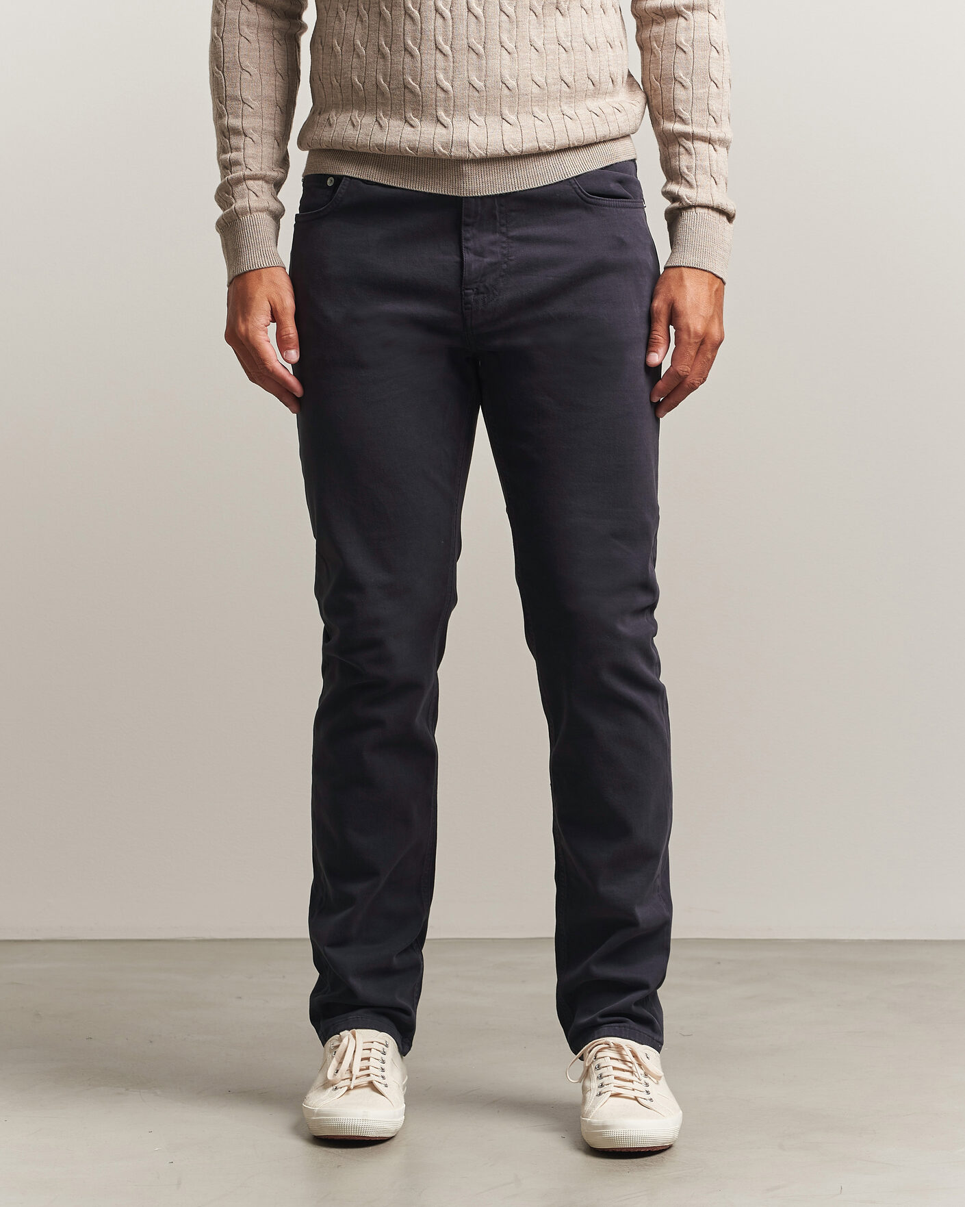 Men | Trousers | Morris | James Brushed 5-Pocket Pant Blue