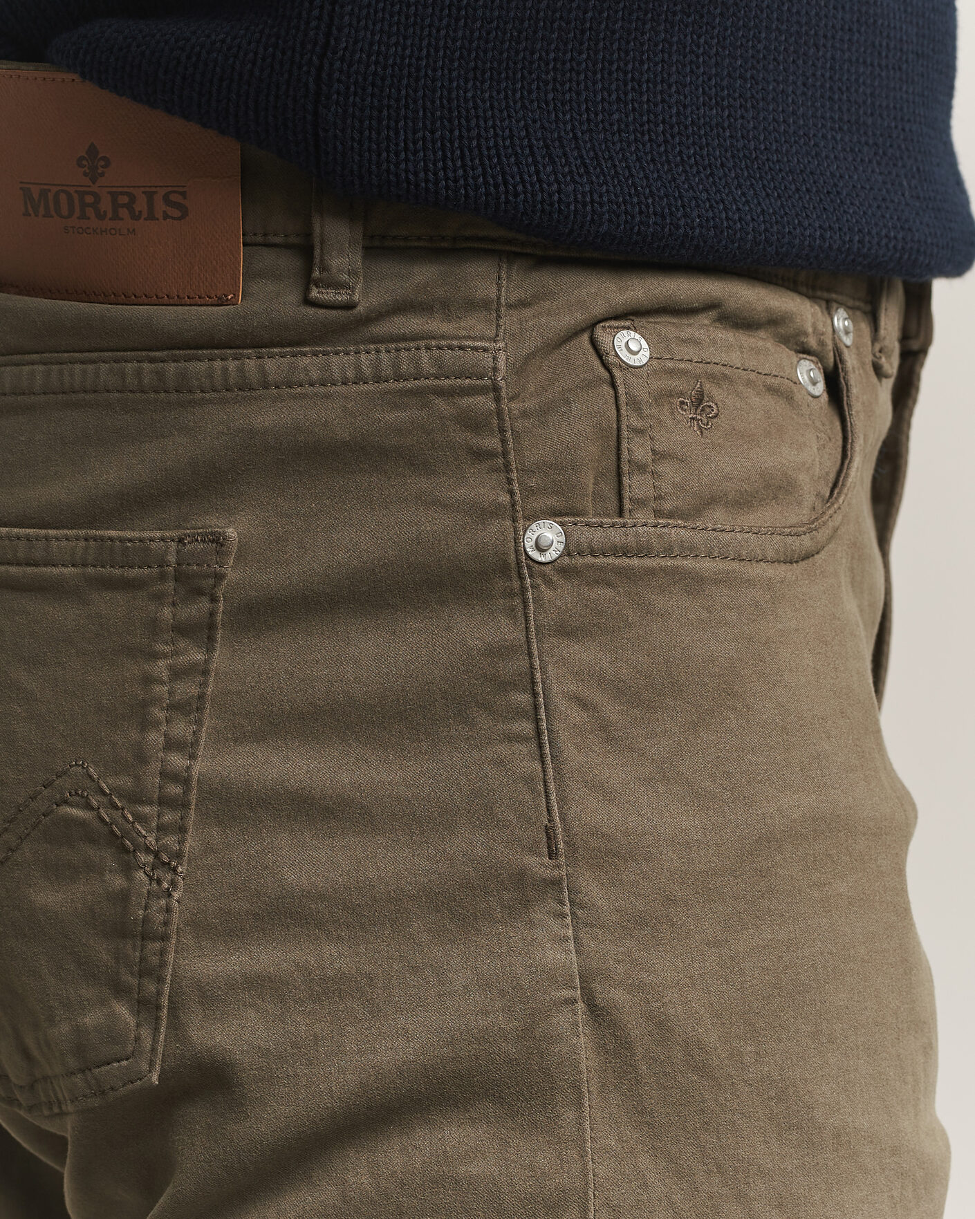 Men | Trousers | Morris | James Brushed 5-Pocket Pant Olive