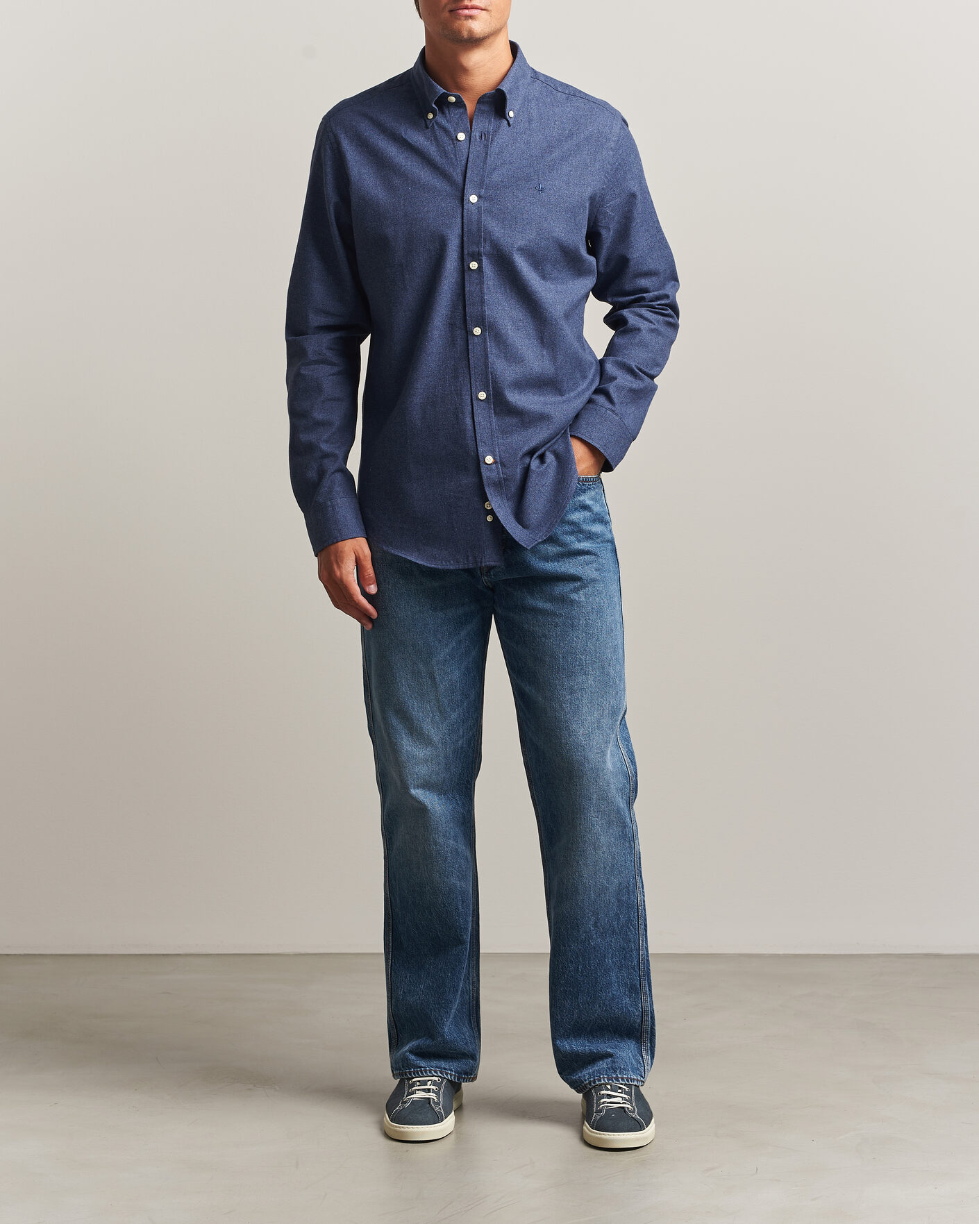 Men | Shirts | Morris | Watts Flannel Shirt Navy