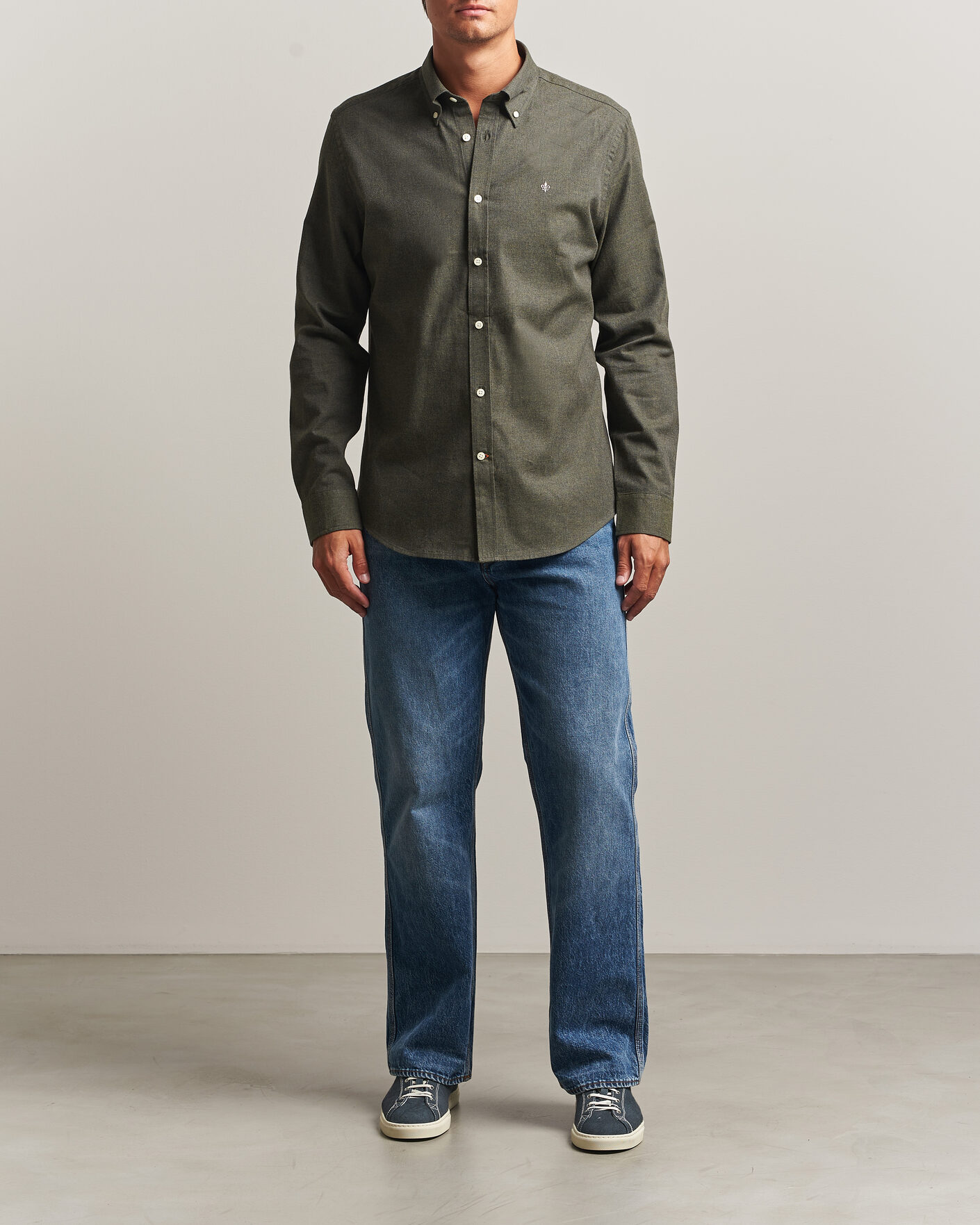 Men | Shirts | Morris | Watts Flannel Shirt Olive