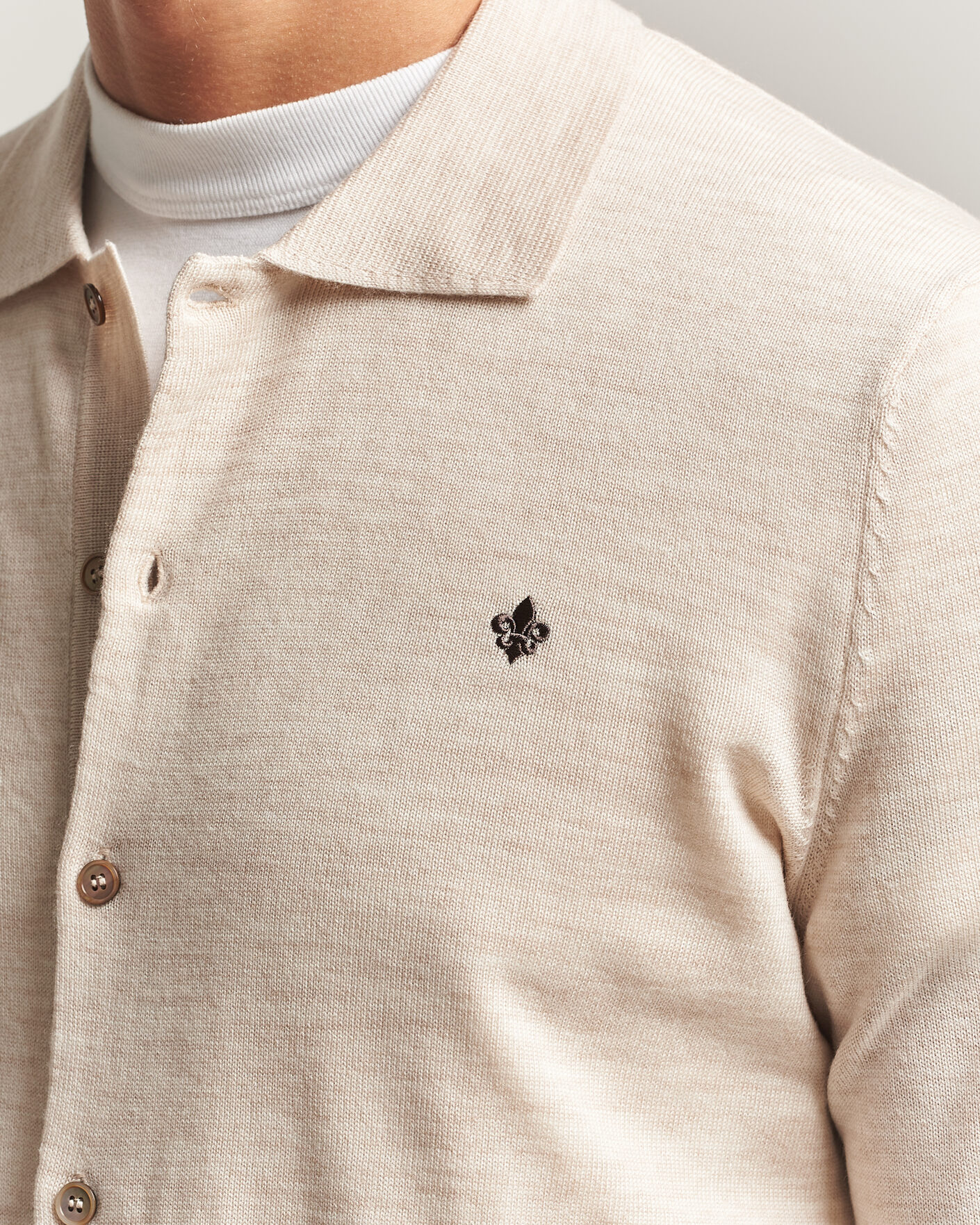 Men | Shirts | Morris | Merino Shirt Cardigan Off White