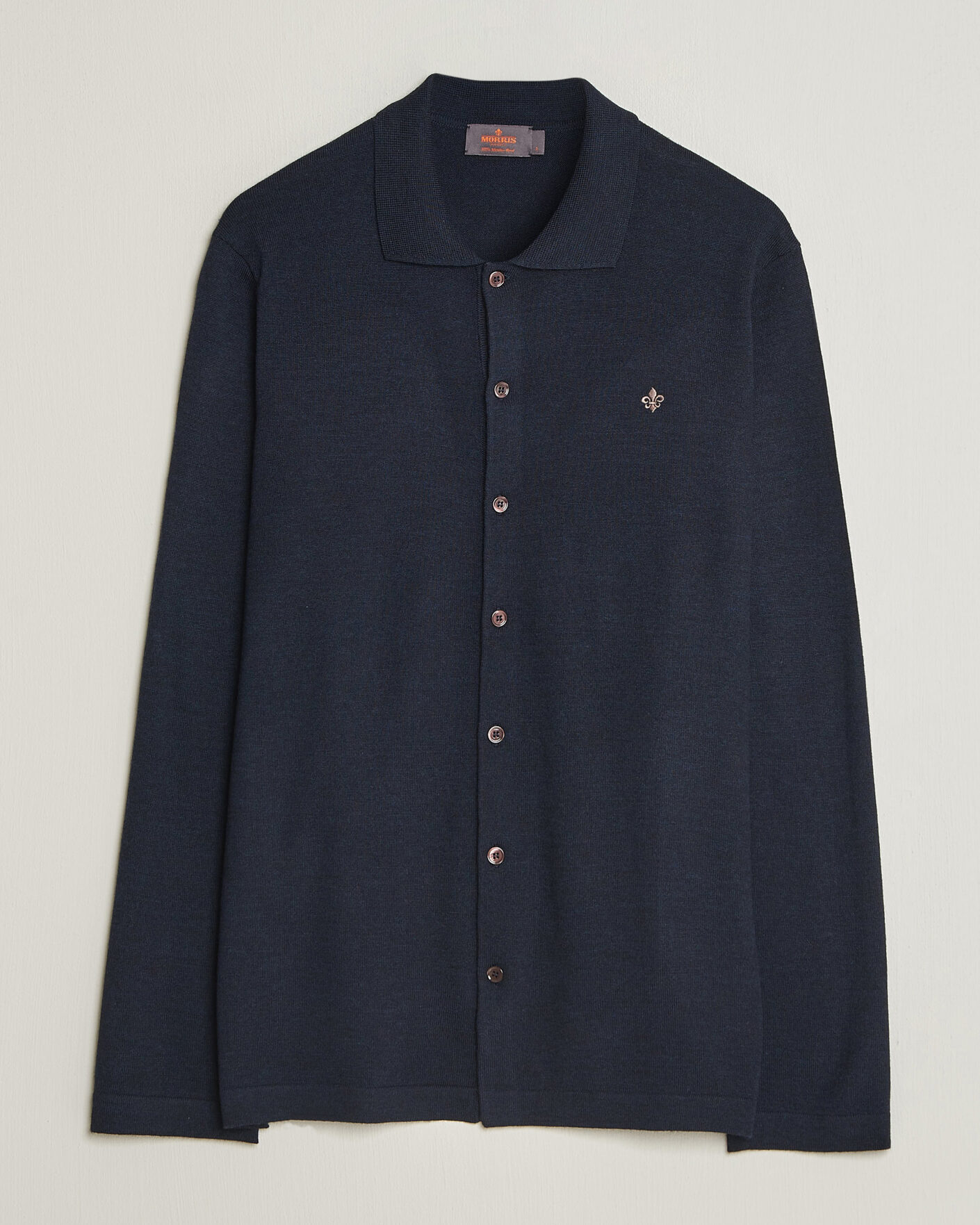 Men | Shirts | Morris | Merino Shirt Cardigan Navy