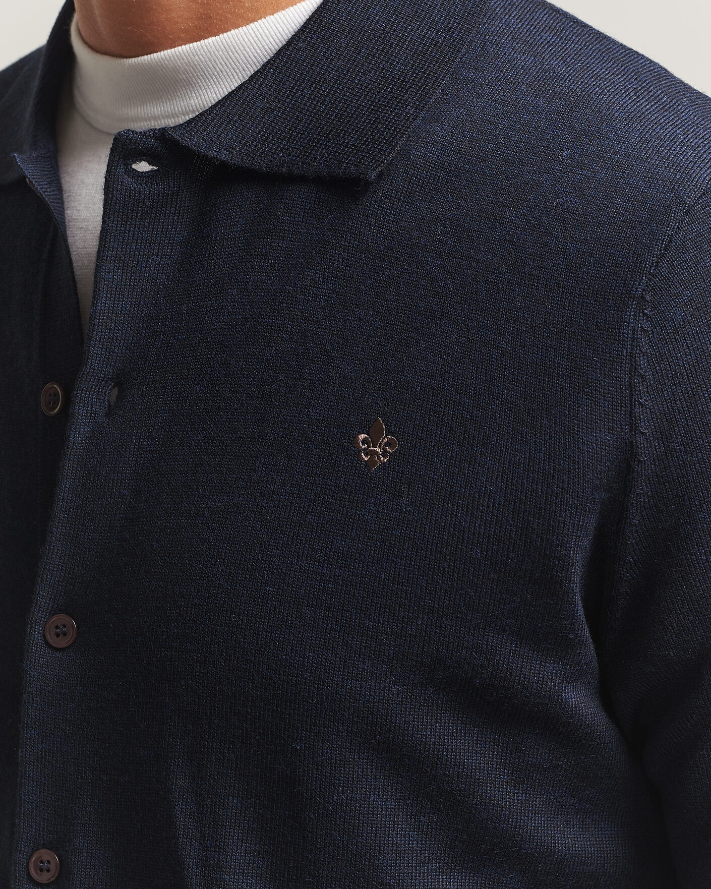 Men | Shirts | Morris | Merino Shirt Cardigan Navy