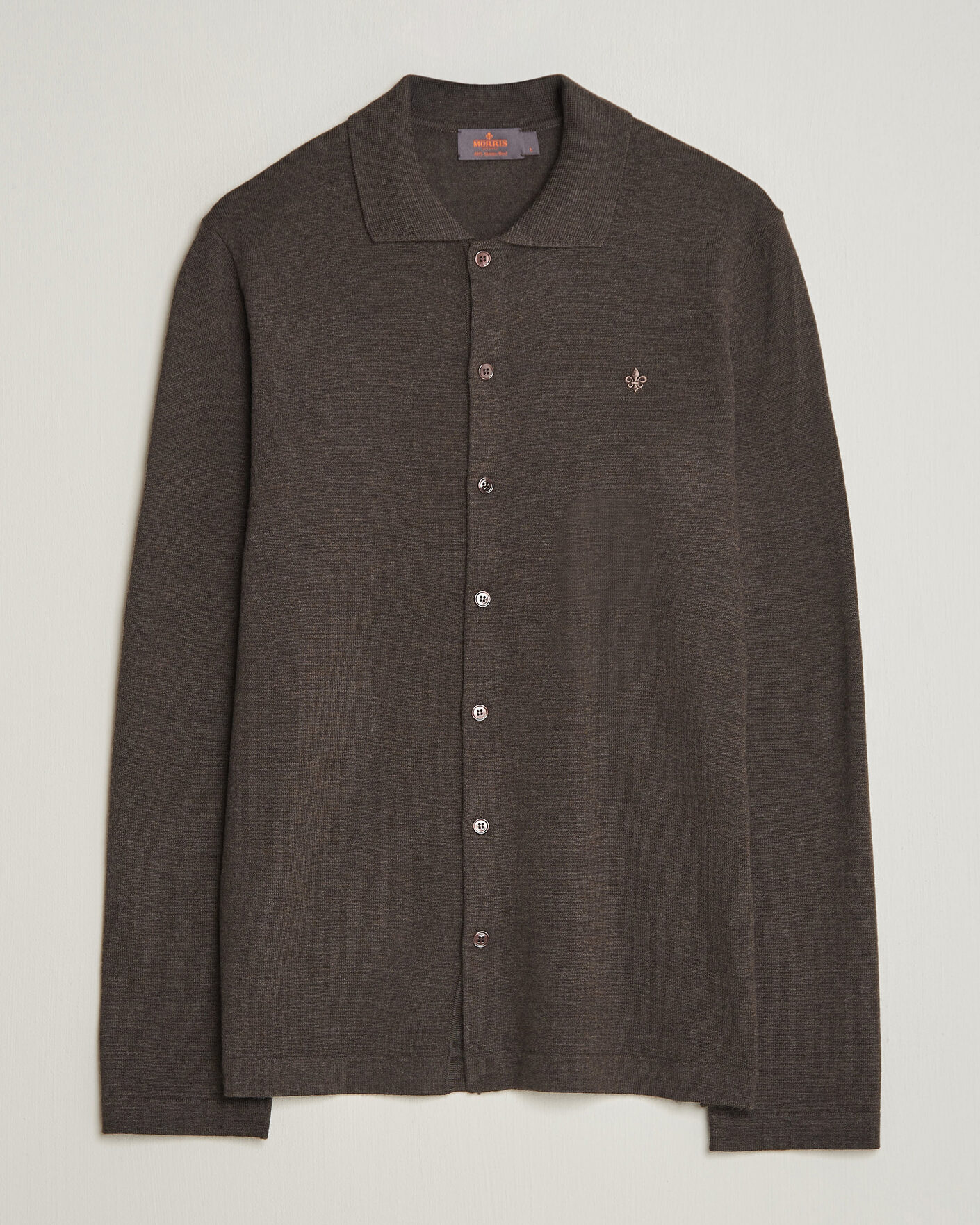 Men | Shirts | Morris | Merino Shirt Cardigan Brown