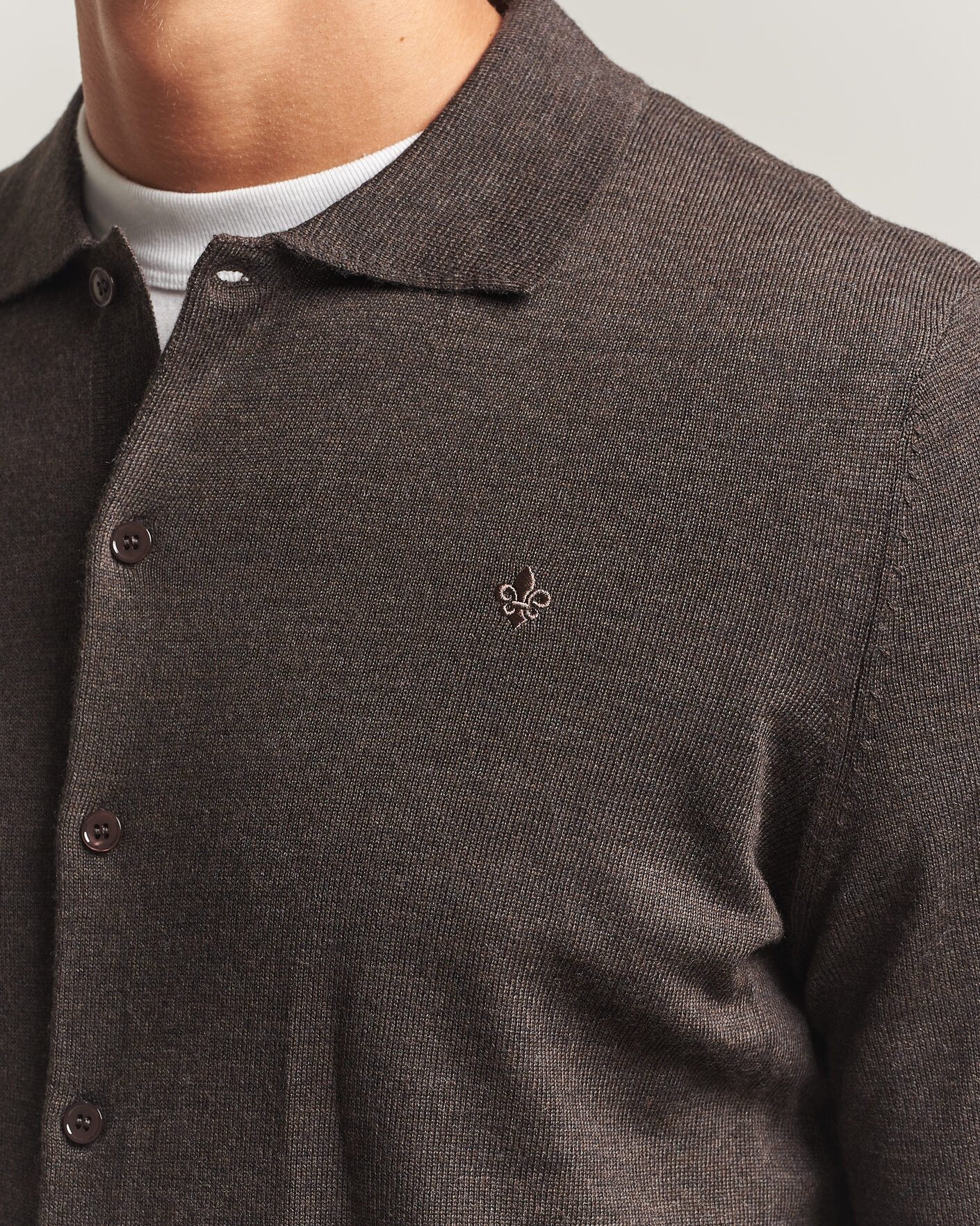 Men | Shirts | Morris | Merino Shirt Cardigan Brown