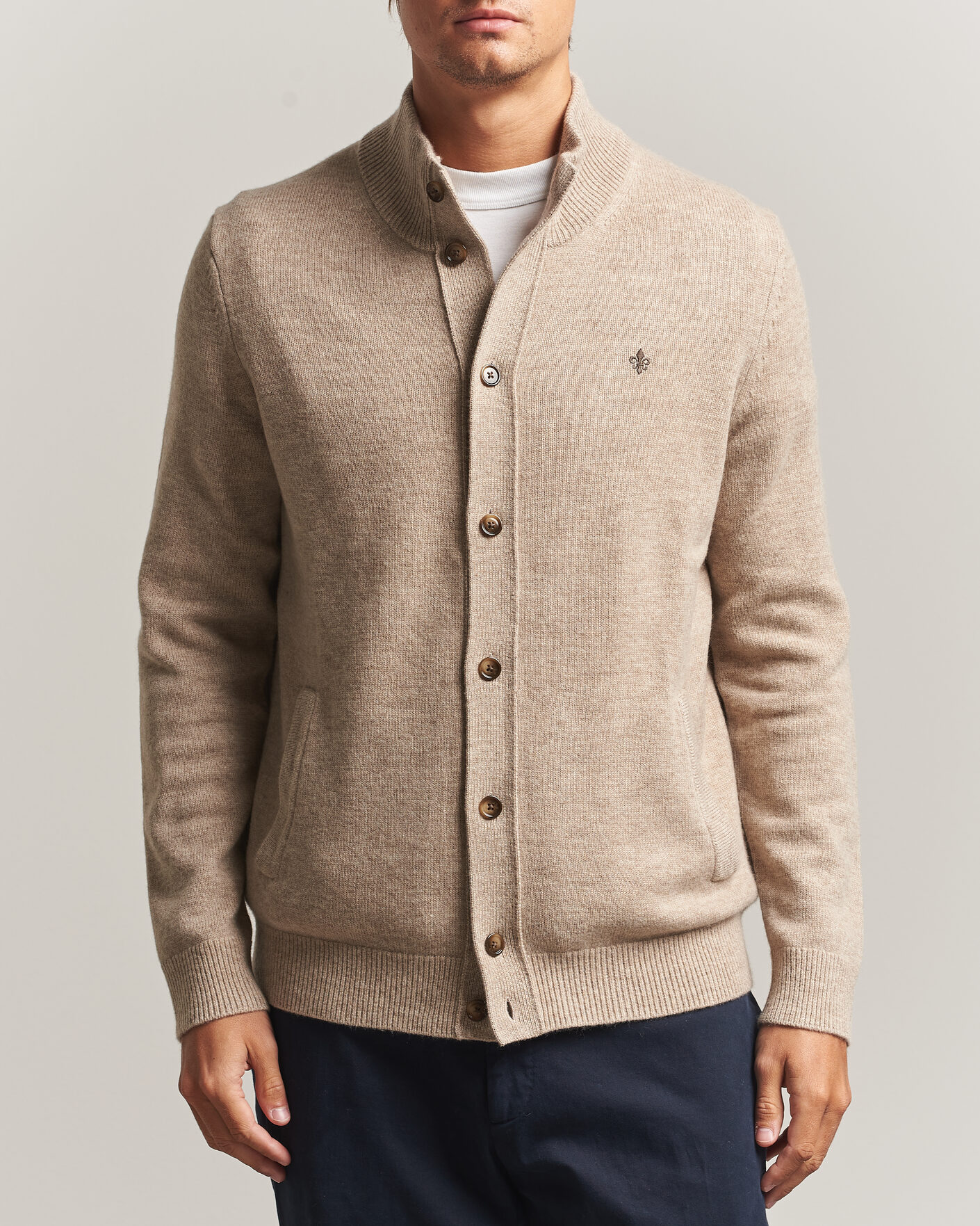 Men | Sweaters & Knitwear | Morris | Hertford Button Cardigan Khaki