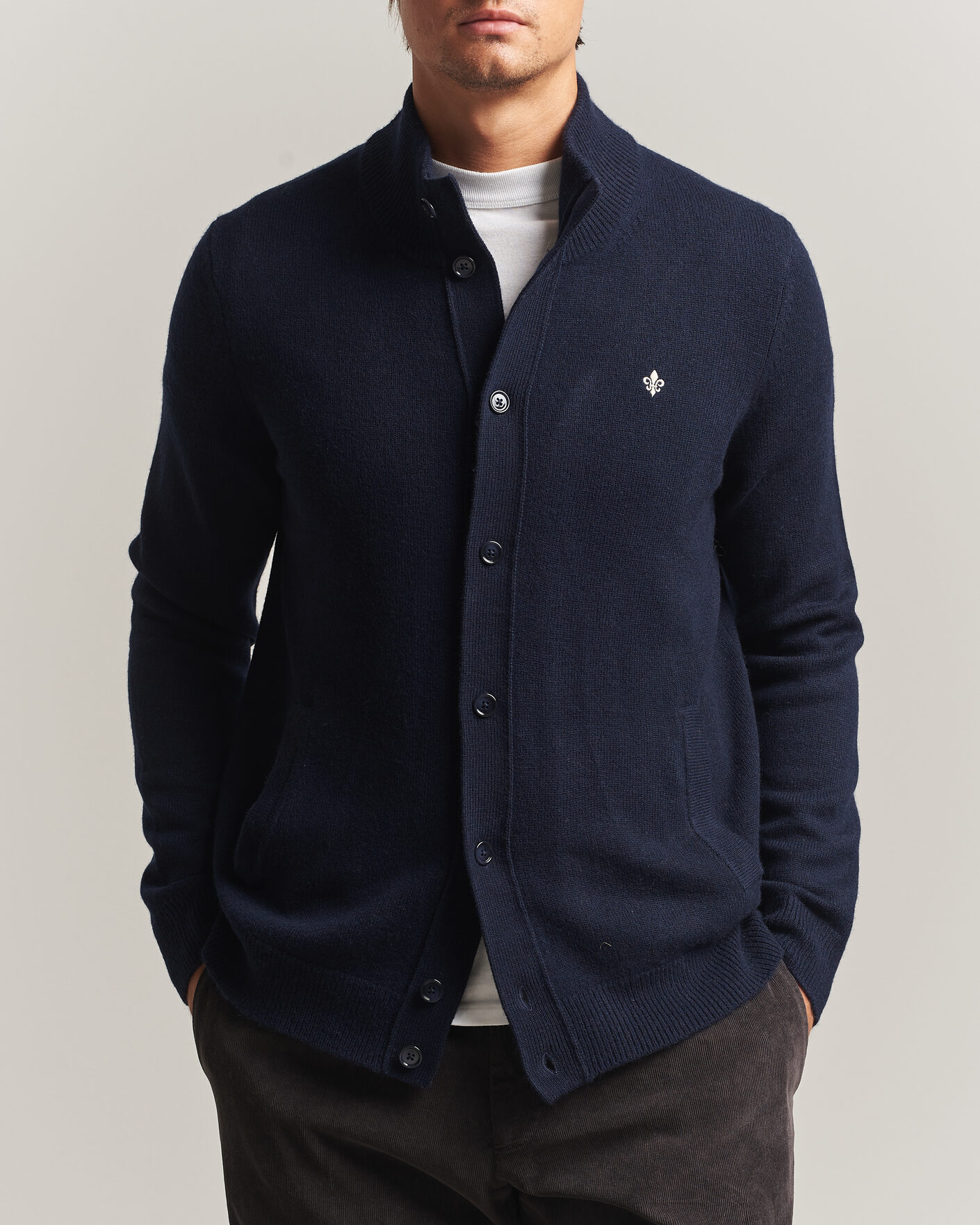 Men | Sweaters & Knitwear | Morris | Hertford Button Cardigan Navy