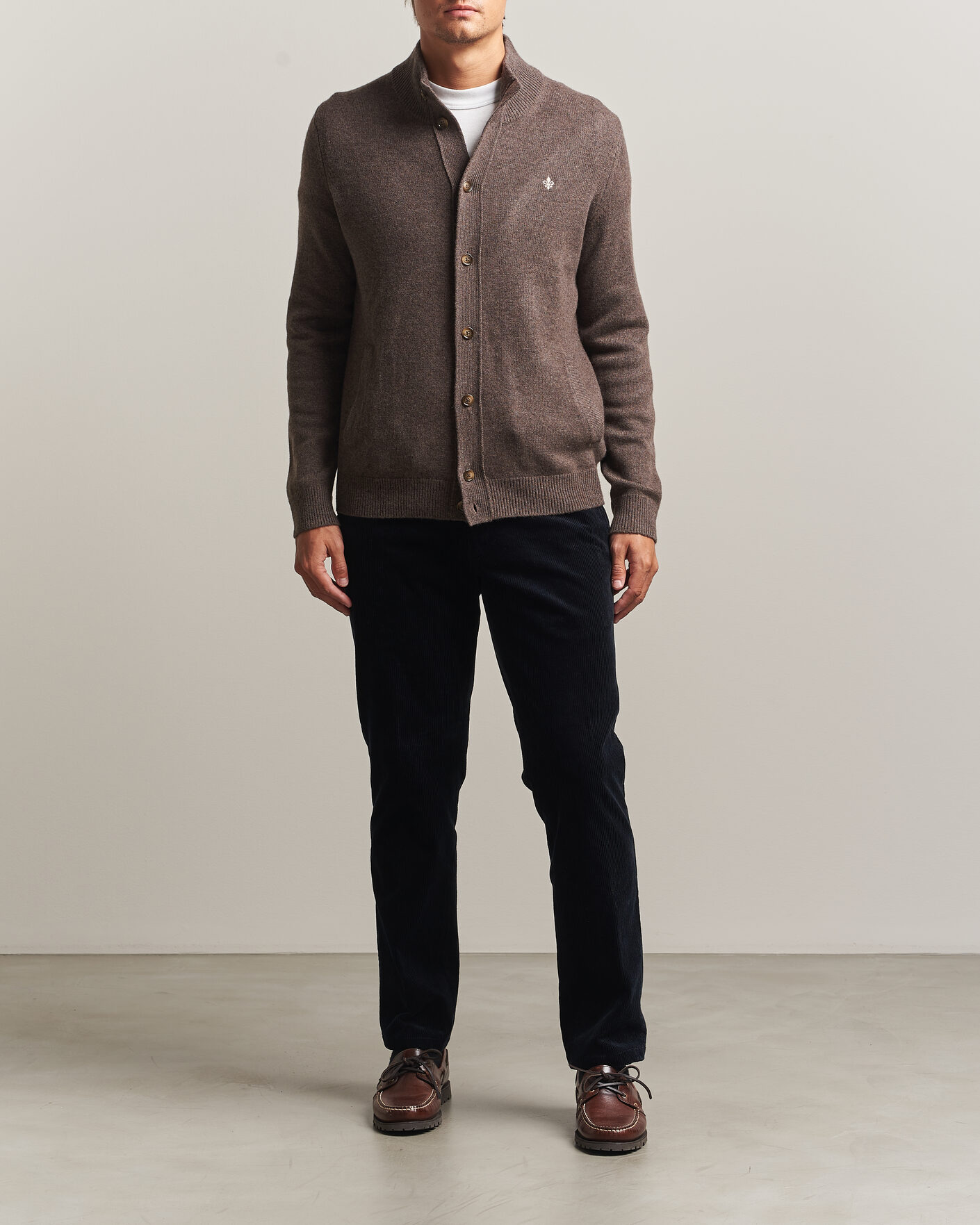 Men | Sweaters & Knitwear | Morris | Hertford Button Cardigan Brown