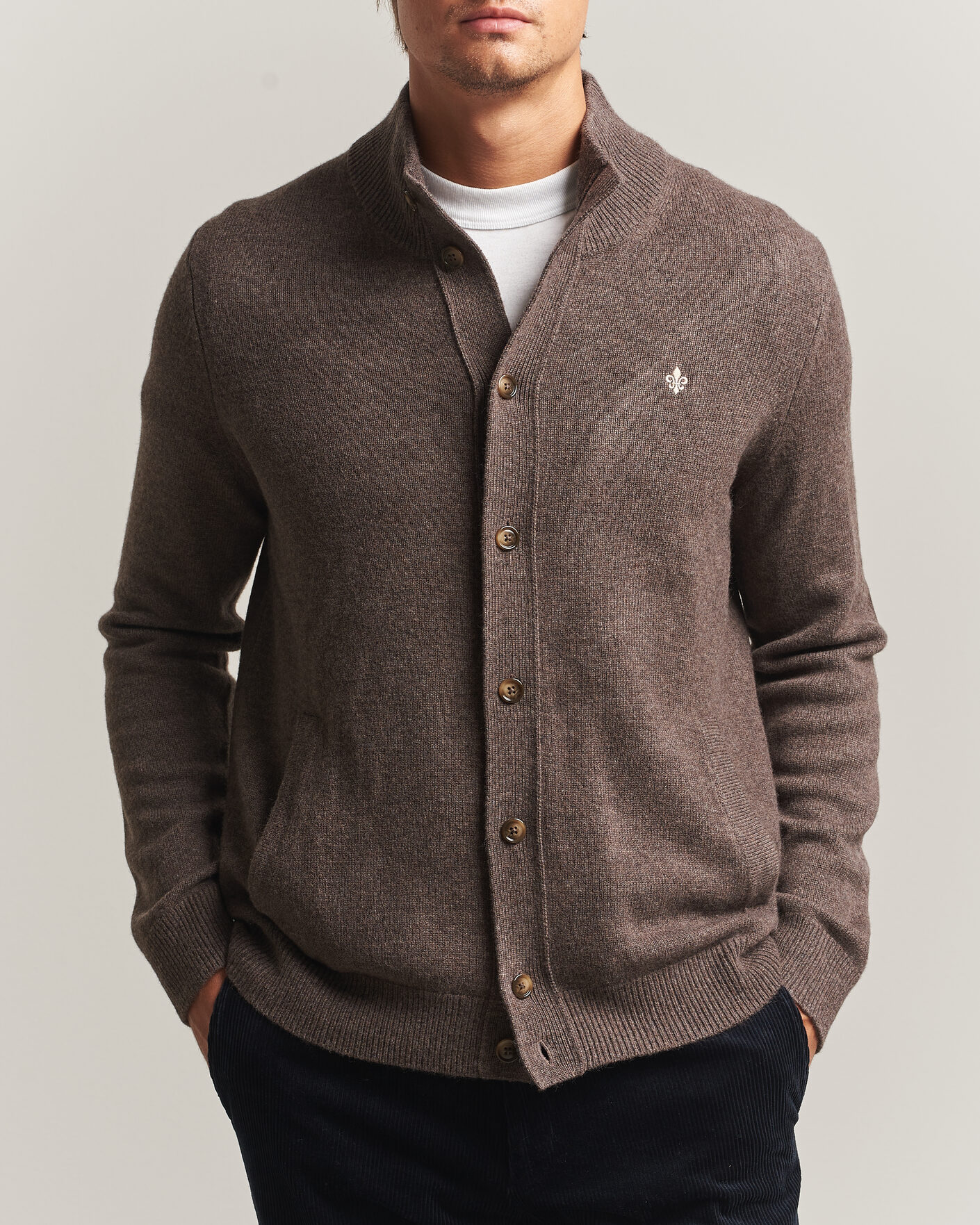 Men | Sweaters & Knitwear | Morris | Hertford Button Cardigan Brown
