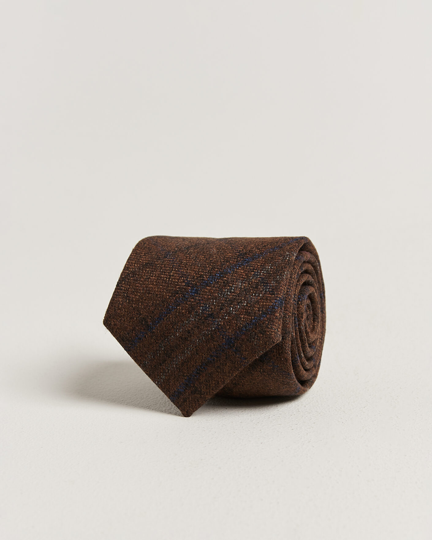 Men | Ties | Amanda Christensen | Wool Checked 8cm Tie Rust