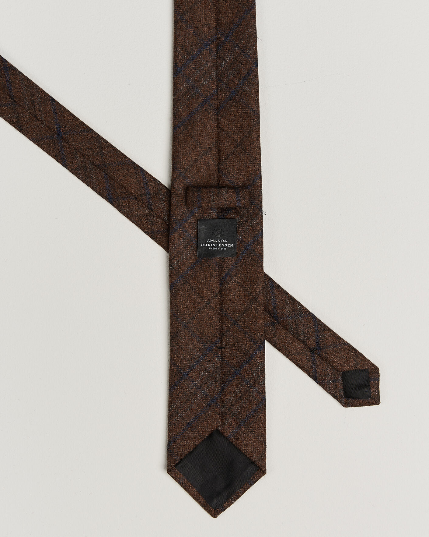 Men | Ties | Amanda Christensen | Wool Checked 8cm Tie Rust
