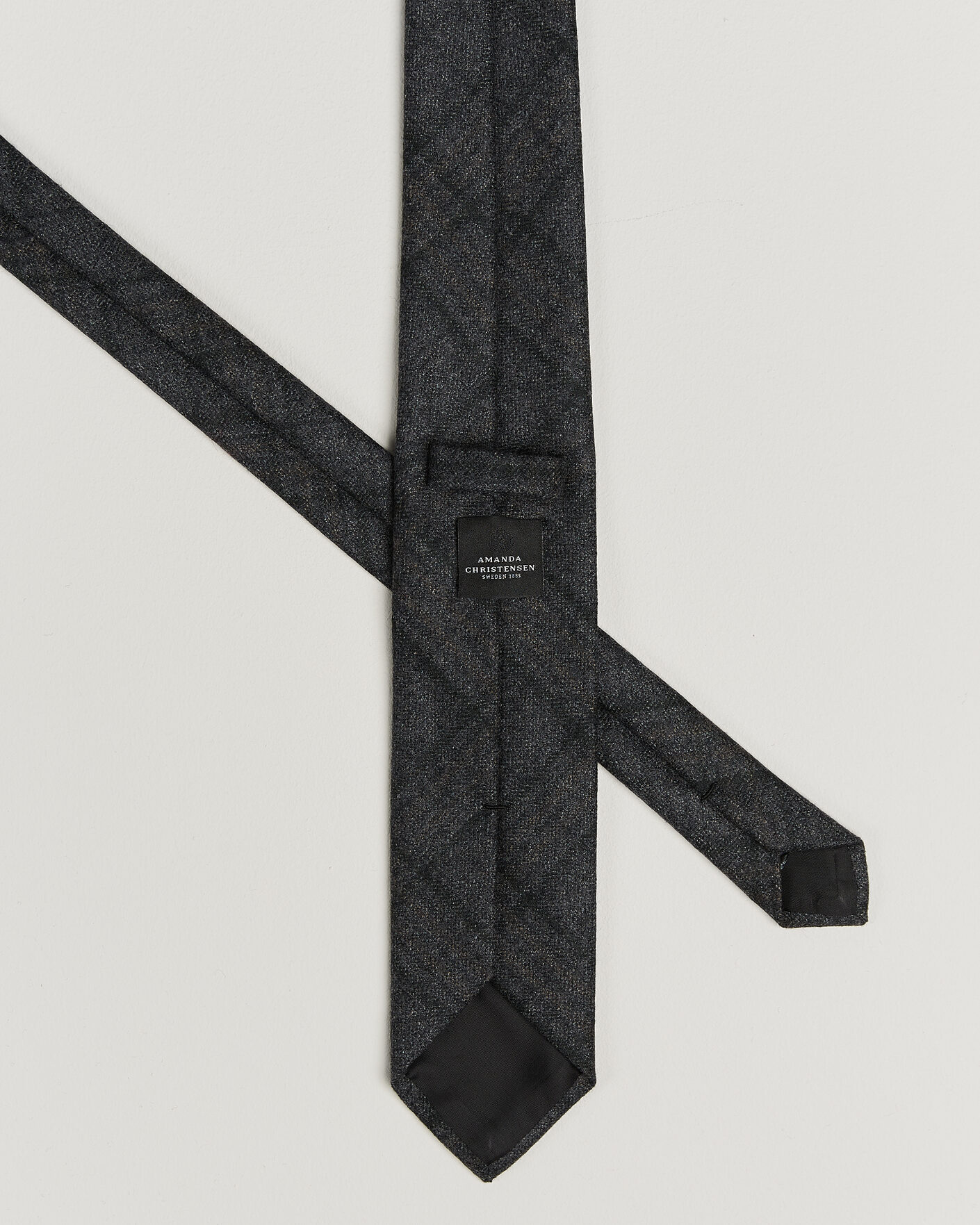 Men | Ties | Amanda Christensen | Wool Checked 8cm Tie Dark Grey