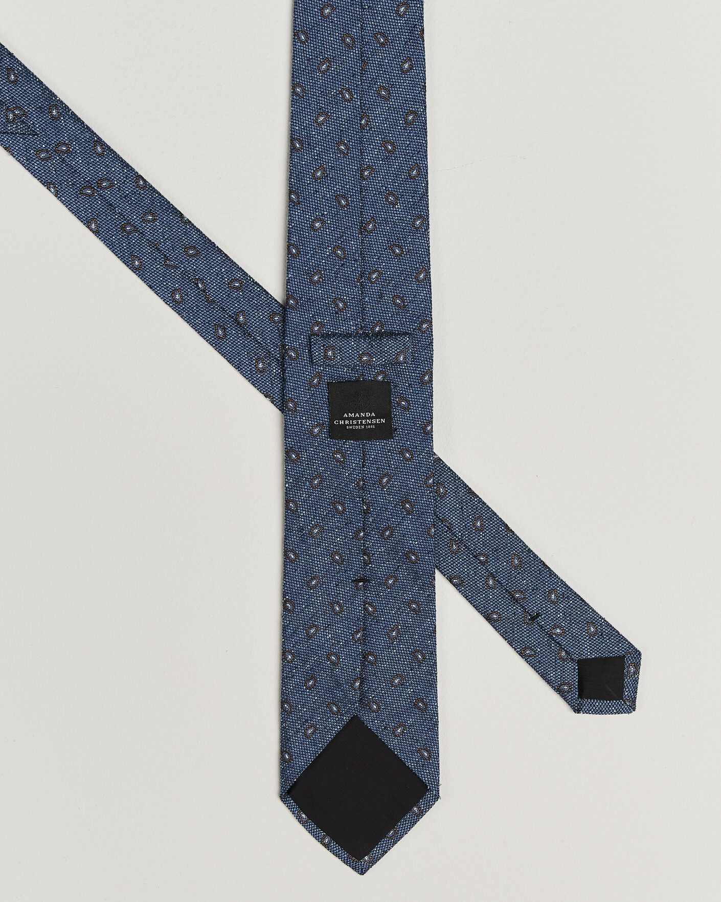 Men | Ties | Amanda Christensen | Silk Bourette Paisley 8cm Tie Sky Blue