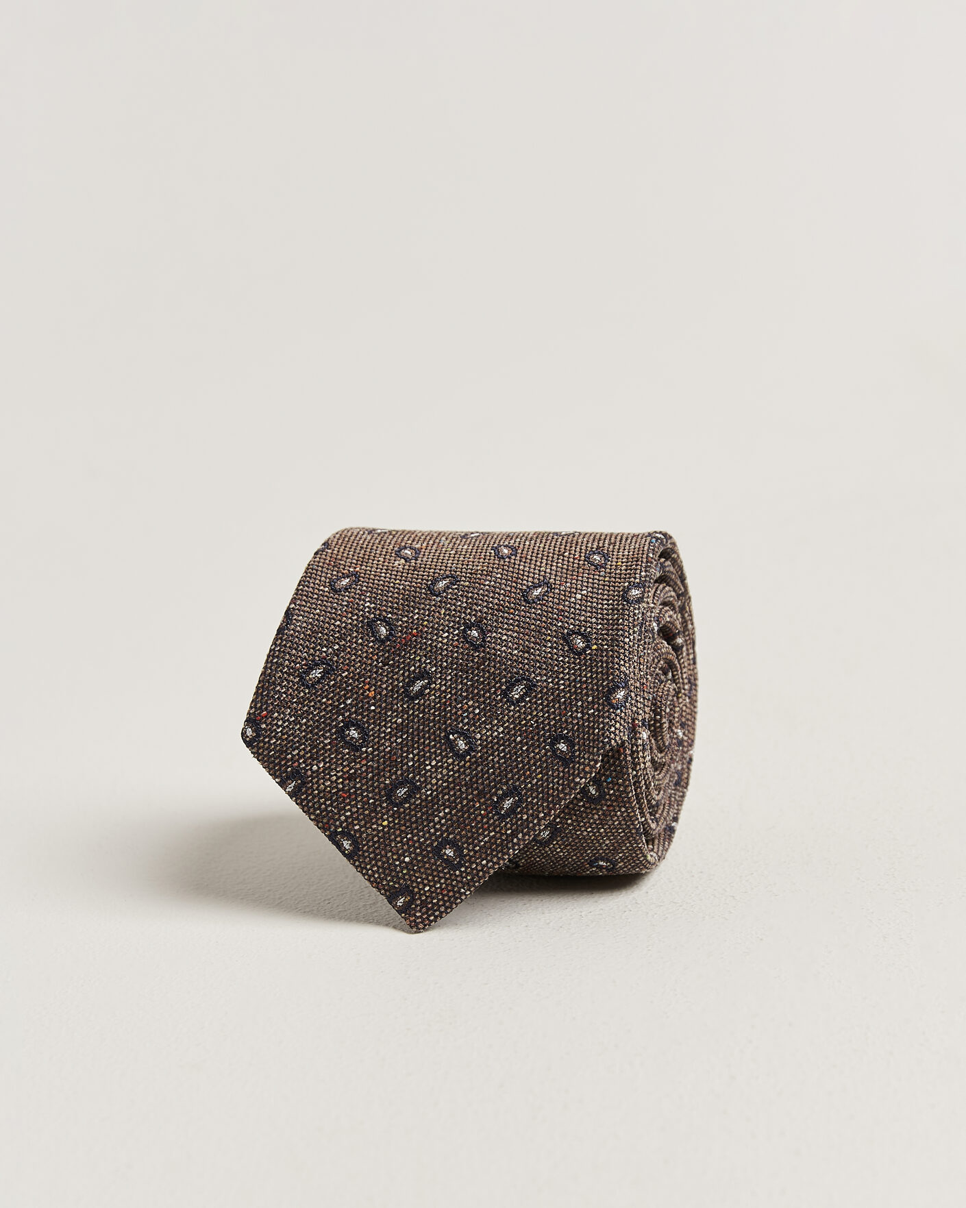 Men | Ties | Amanda Christensen | Silk Bourette Paisley 8cm Tie Brown
