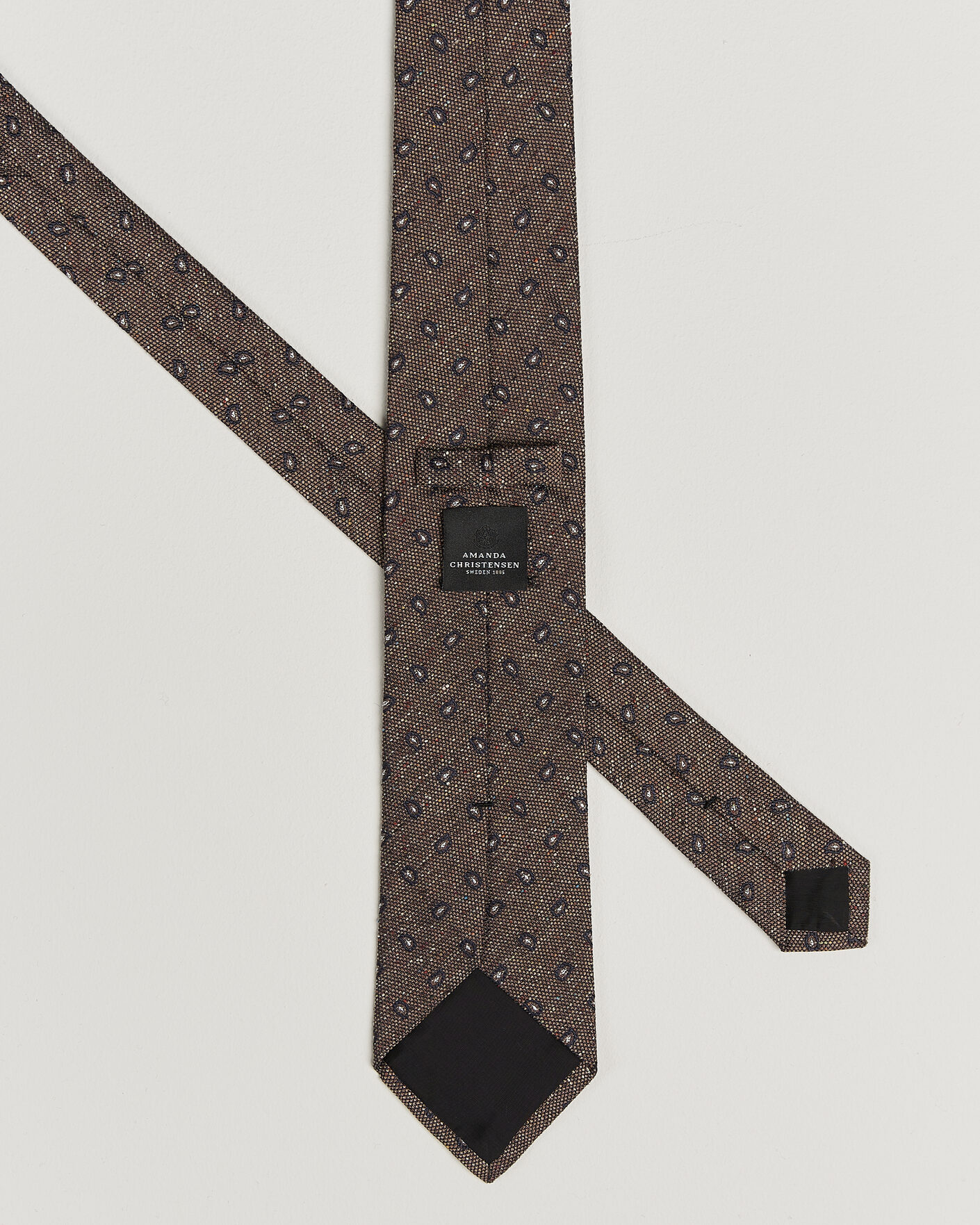 Men | Ties | Amanda Christensen | Silk Bourette Paisley 8cm Tie Brown