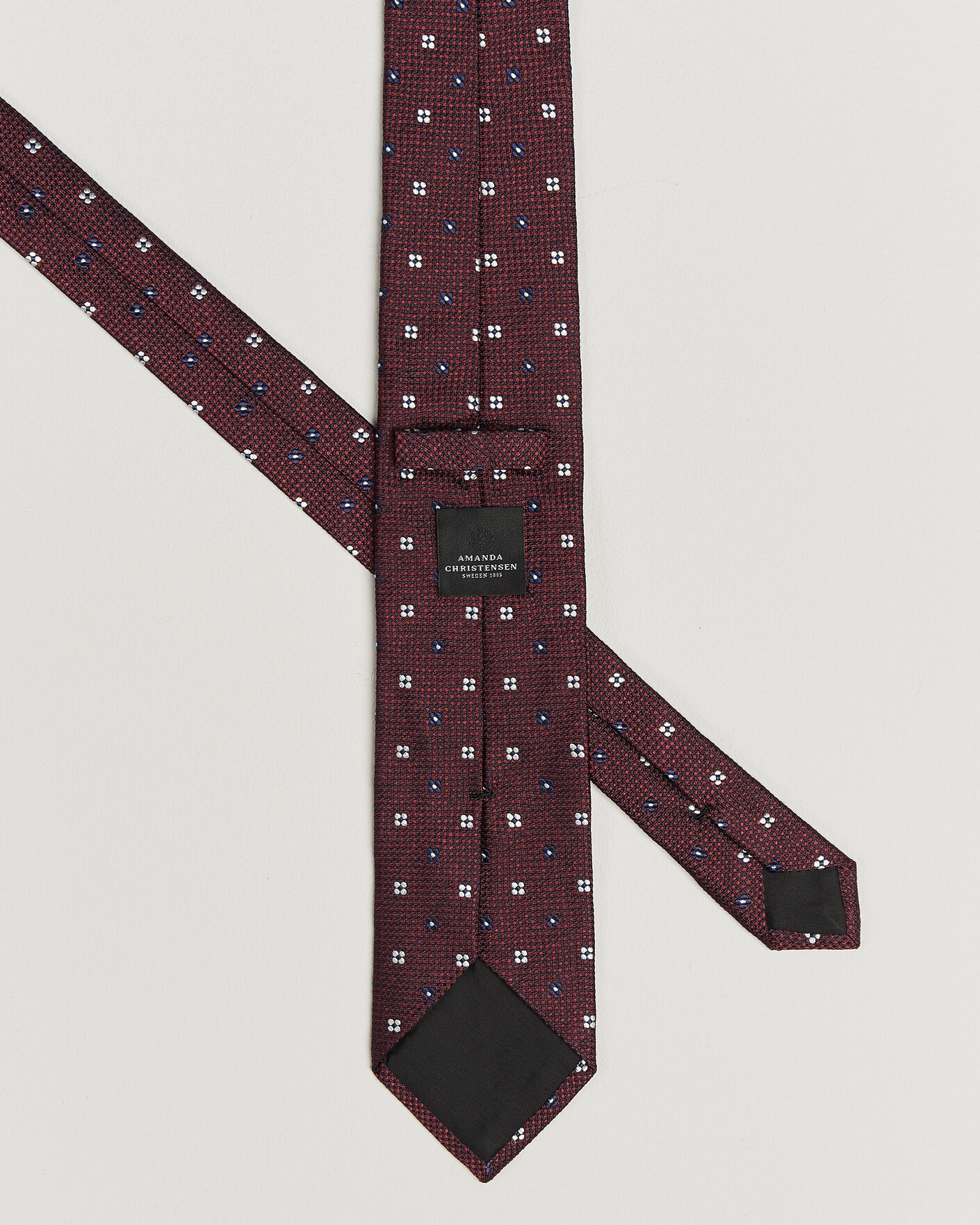 Men | Ties | Amanda Christensen | Silk Flower 8cm Tie Wine