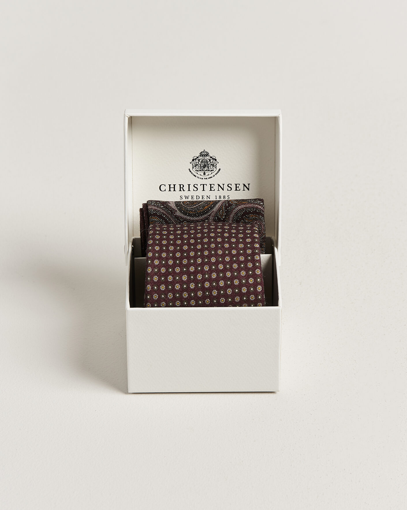 Men | Ties | Amanda Christensen | Box Set Wool 8 cm Tie And Pocket Square Wine