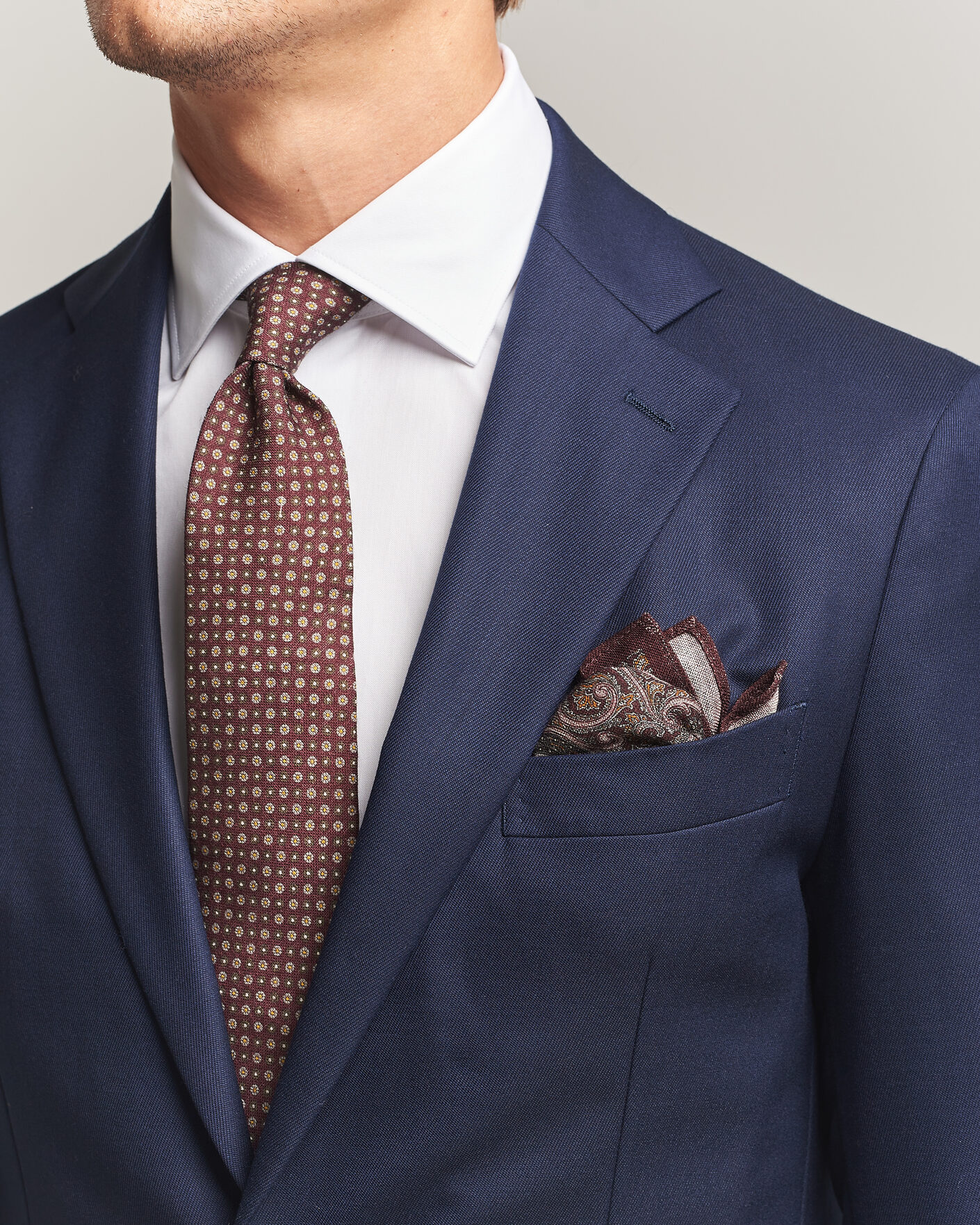 Men | Ties | Amanda Christensen | Box Set Wool 8 cm Tie And Pocket Square Wine