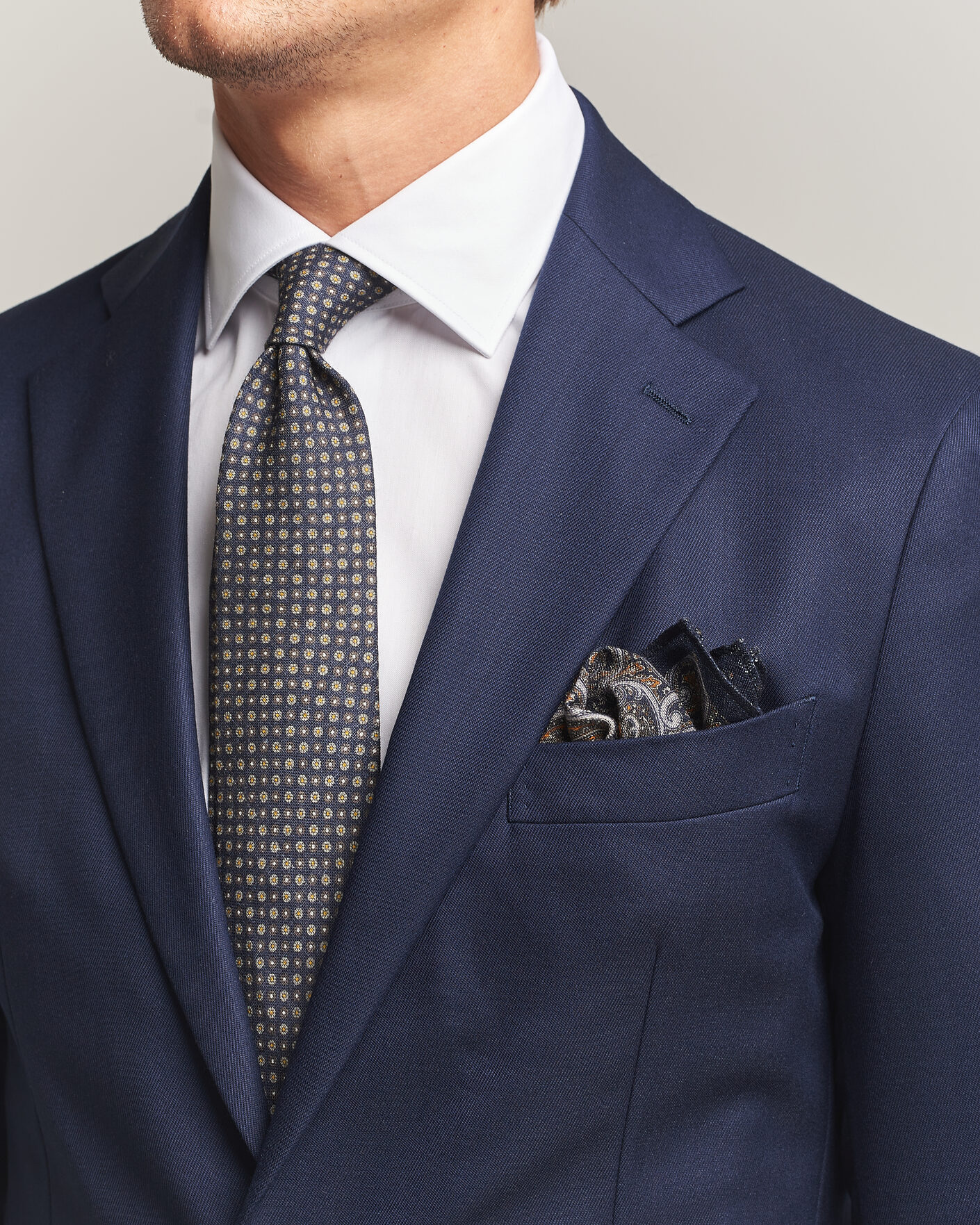 Men | Ties | Amanda Christensen | Box Set Wool 8 cm Tie And Pocket Square Navy