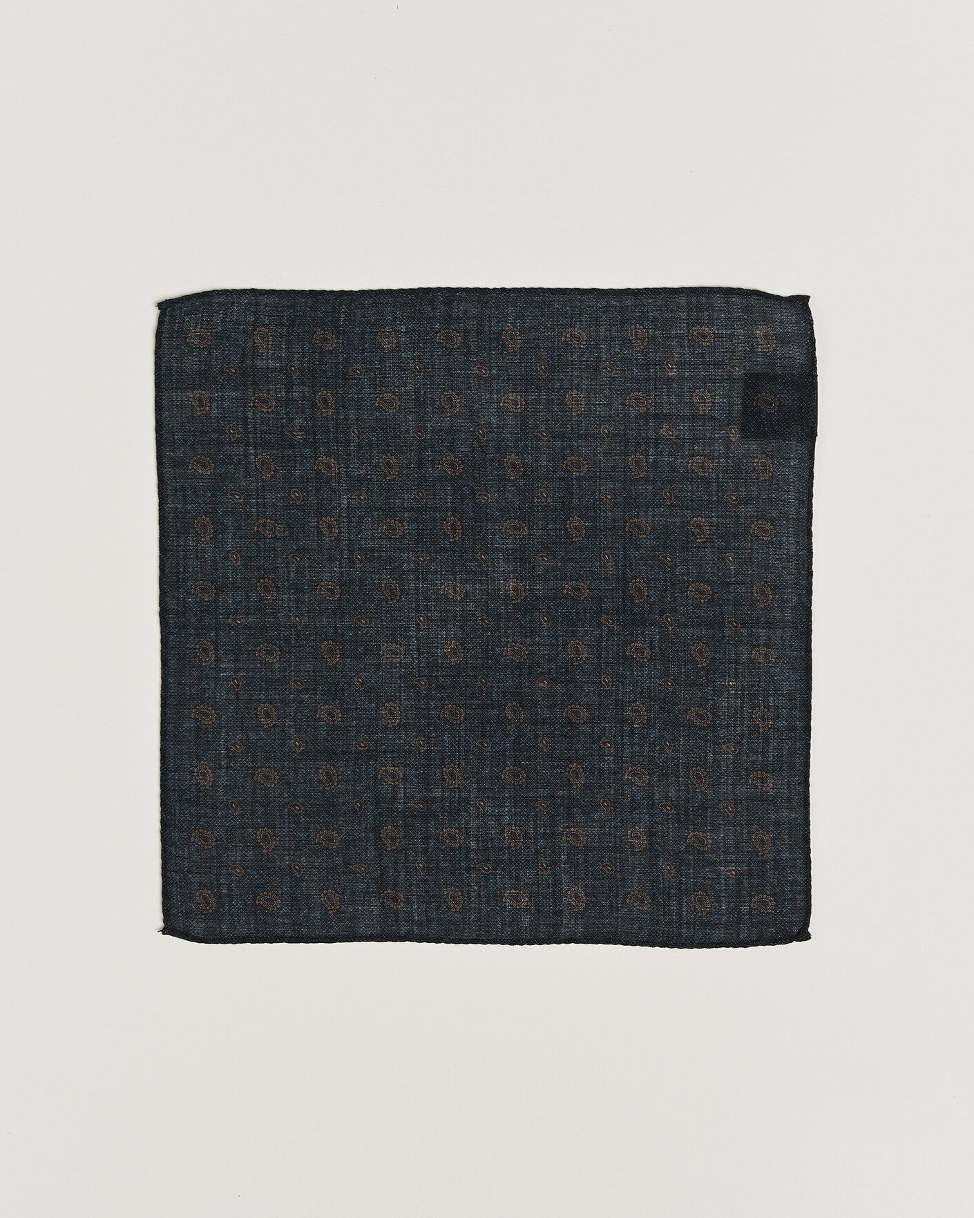 Men | Pocket Squares | Amanda Christensen | Wool Paisley Pocket Square Navy
