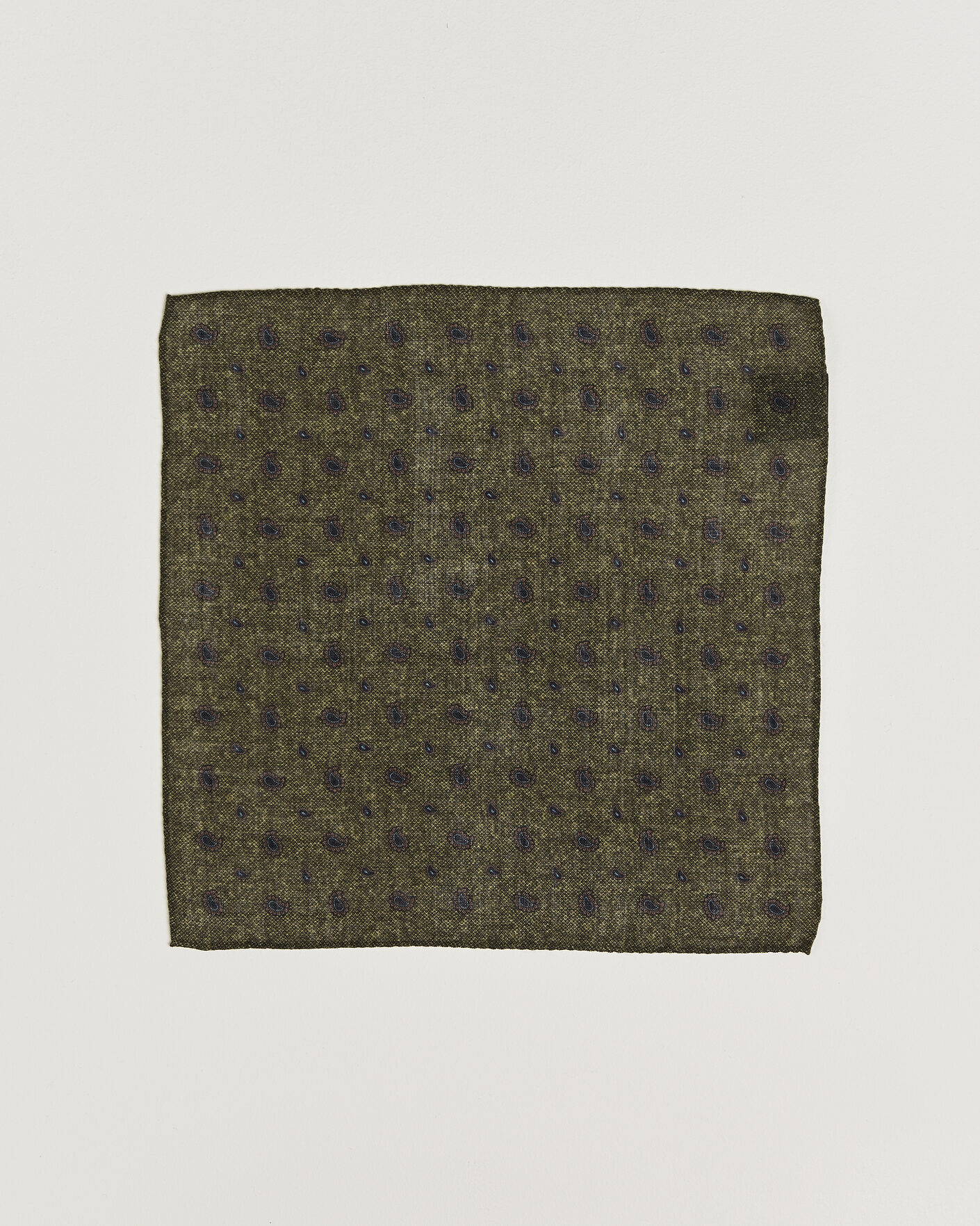 Men | Pocket Squares | Amanda Christensen | Wool Paisley Pocket Square Green