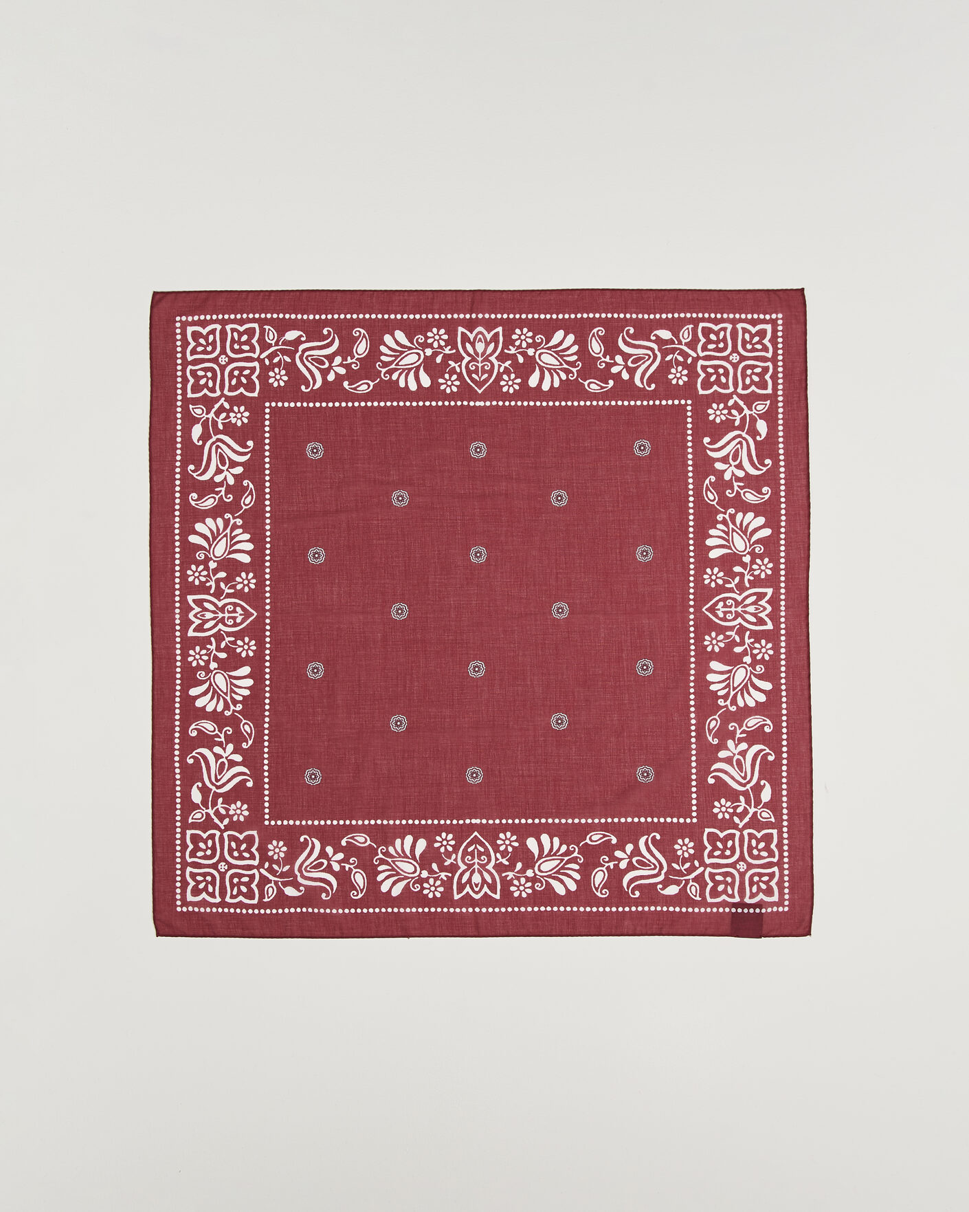 Men | Dress Scarves | Amanda Christensen | Cotton Voile Printed Flower Bandana Wine