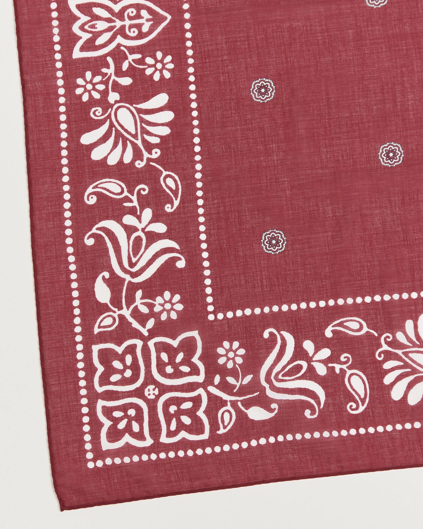 Men | Dress Scarves | Amanda Christensen | Cotton Voile Printed Flower Bandana Wine