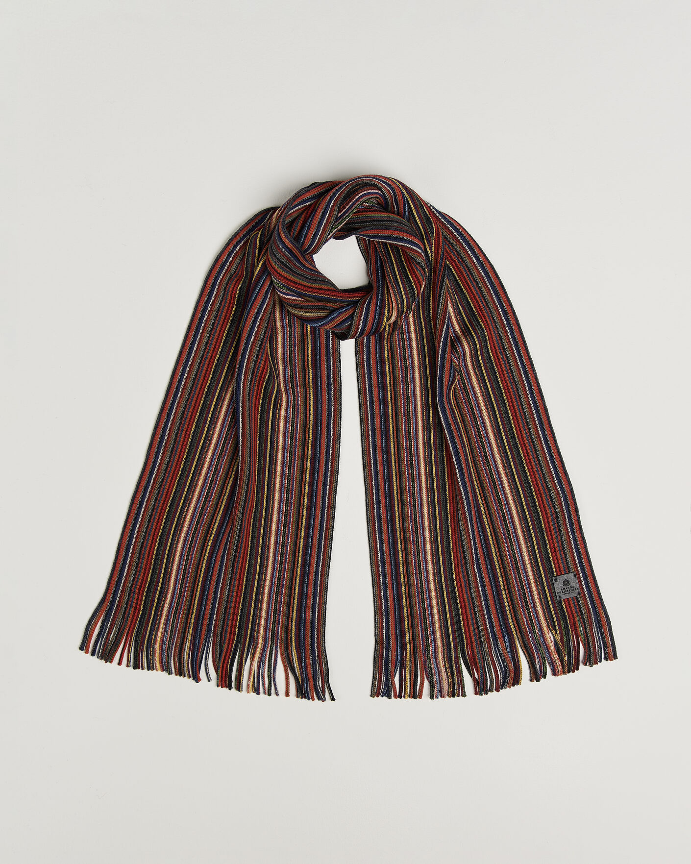 Men | Scarves | Amanda Christensen | Wool Striped Scarf Multi