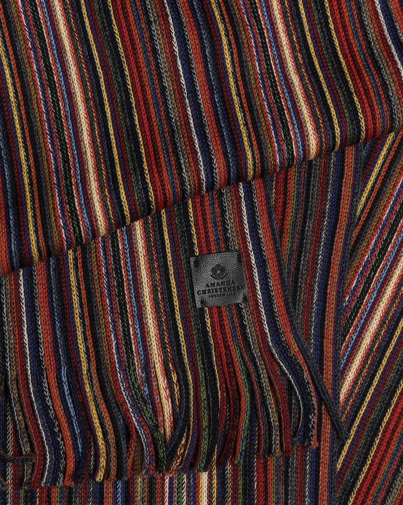 Men | Scarves | Amanda Christensen | Wool Striped Scarf Multi