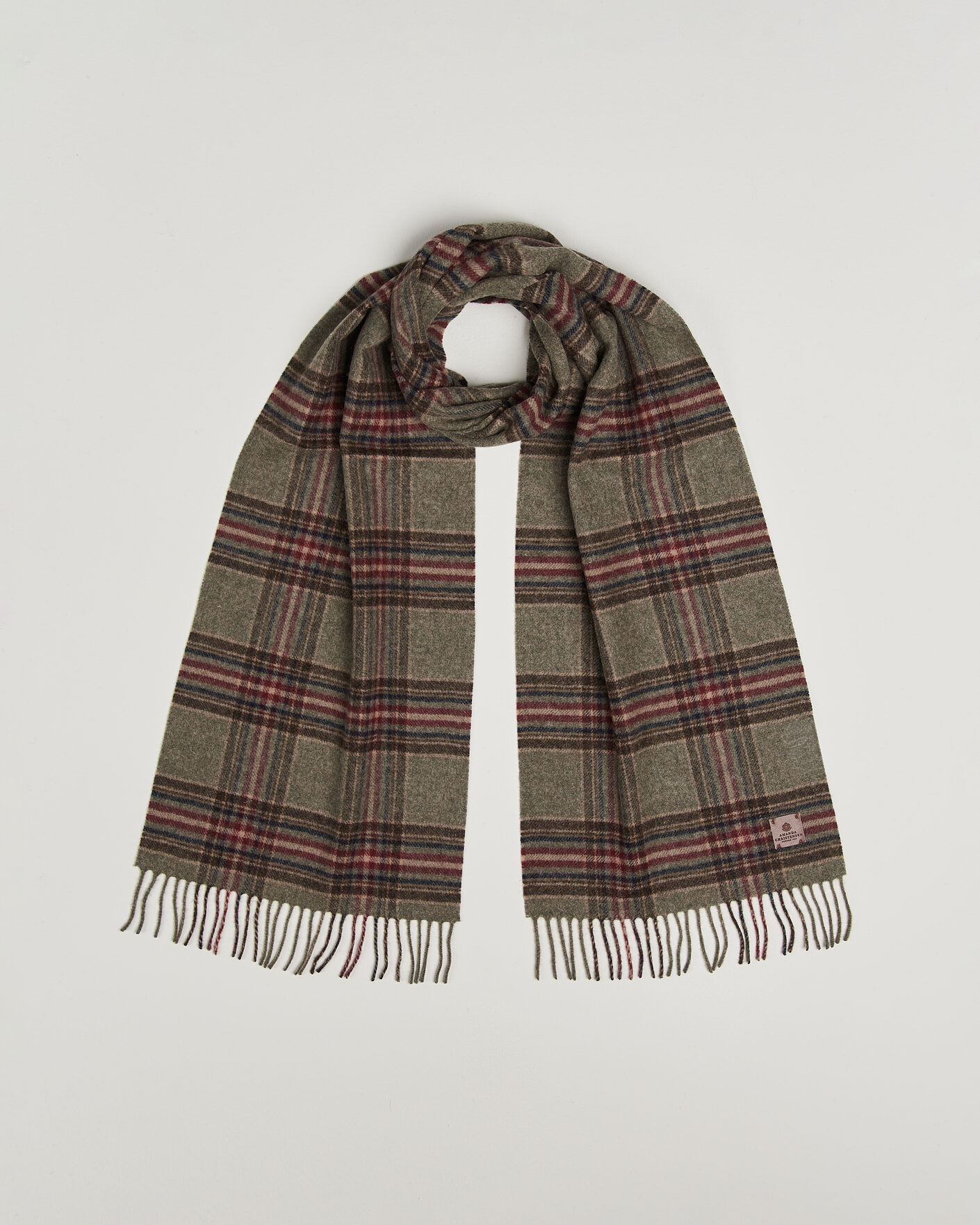 Men | Scarves | Amanda Christensen | Wool Check Scarf Green