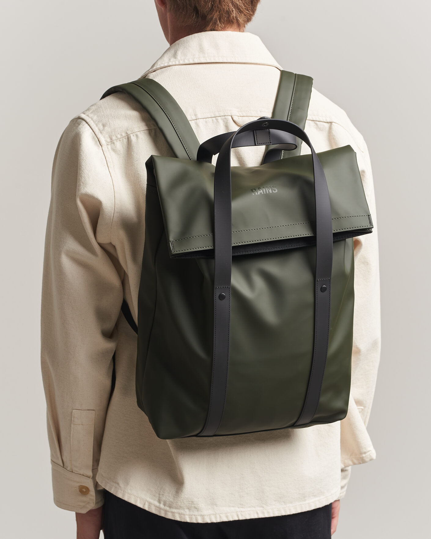 Men | Bags | RAINS | 2 Way Tote Backpack Black Green