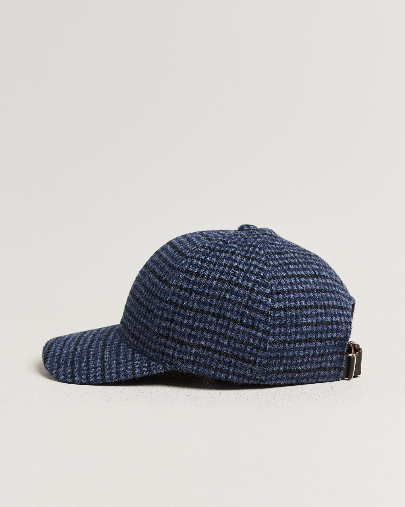 Men | Hats & Caps | Varsity Headwear | Mohair Wool Checked Baseball Cap Navy