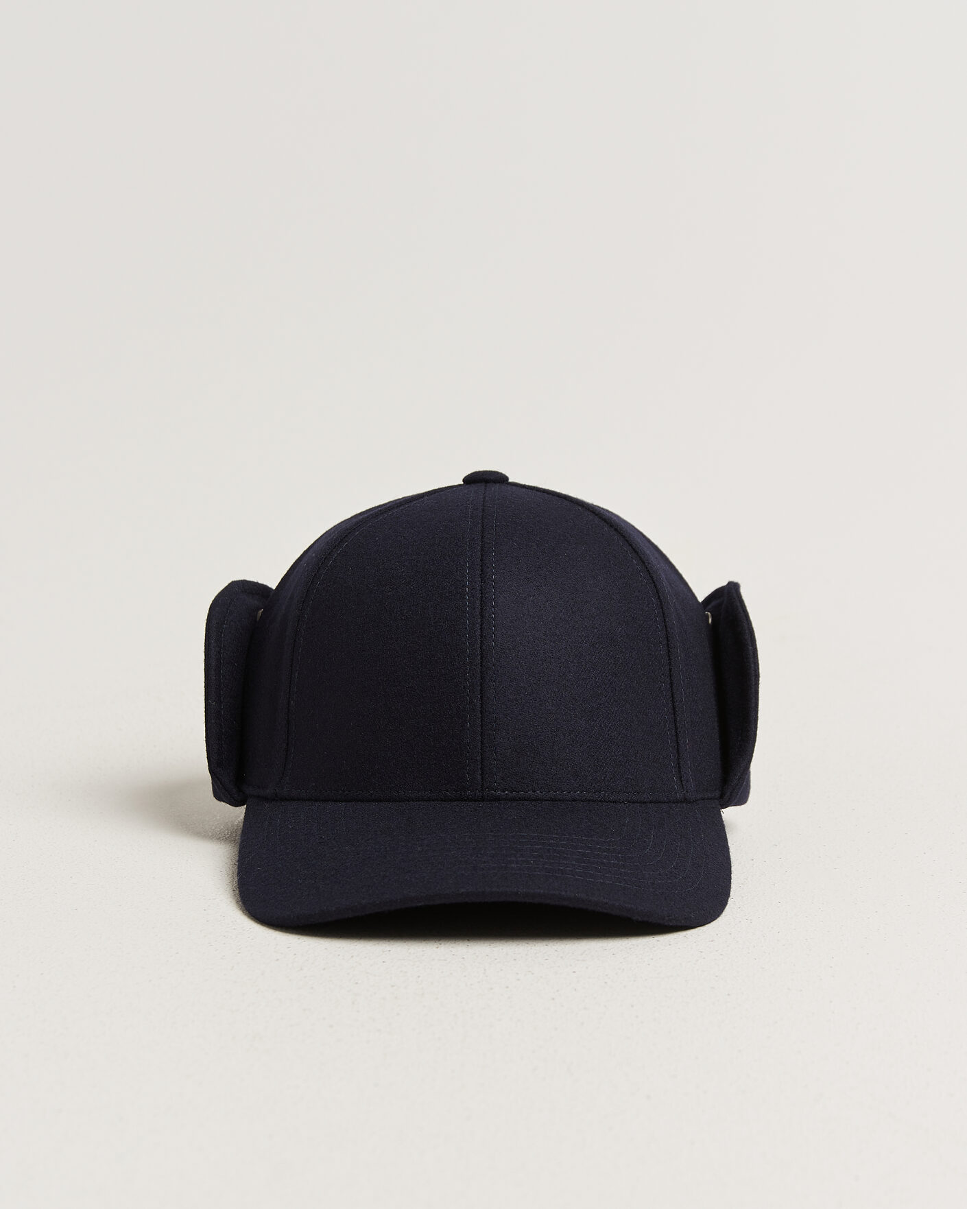 Men | Hats & Caps | Varsity Headwear | Merino Wool Earflap Baseball Cap Dark Navy