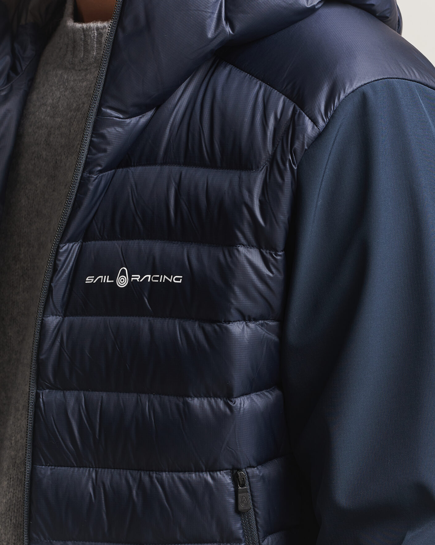 Men | Coats & Jackets | Sail Racing | Spray Down Hooded Hybrid Jacket Dark Navy