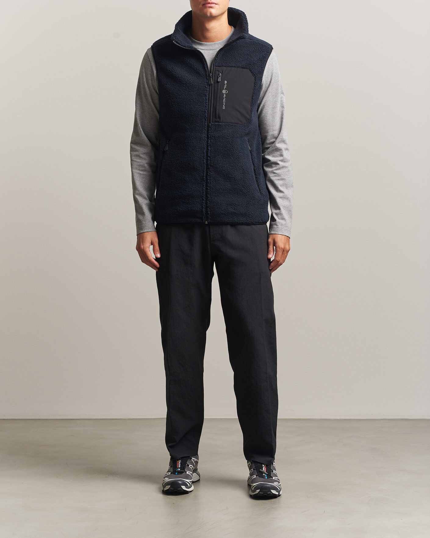 Men | Sweaters & Knitwear | Sail Racing | Bowman Pile Vest Dark Navy