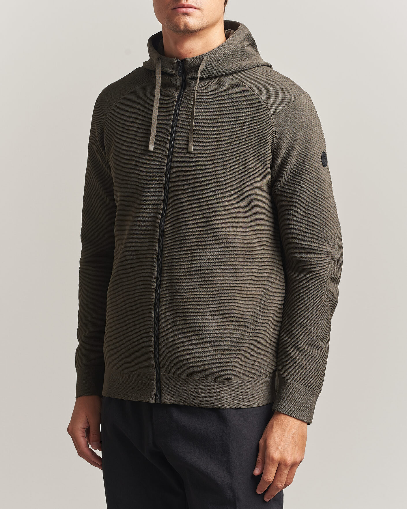 Men | Sweaters & Knitwear | Sail Racing | Element Seamless Full Zip Hoodie Mud Green