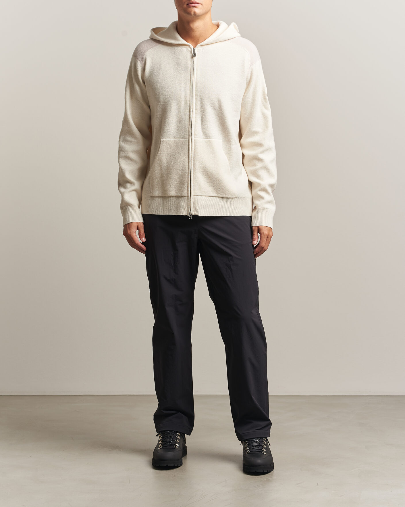 Men | Sweaters & Knitwear | Sail Racing | Spine Wool Knitted Full Zip Hoodie Off White