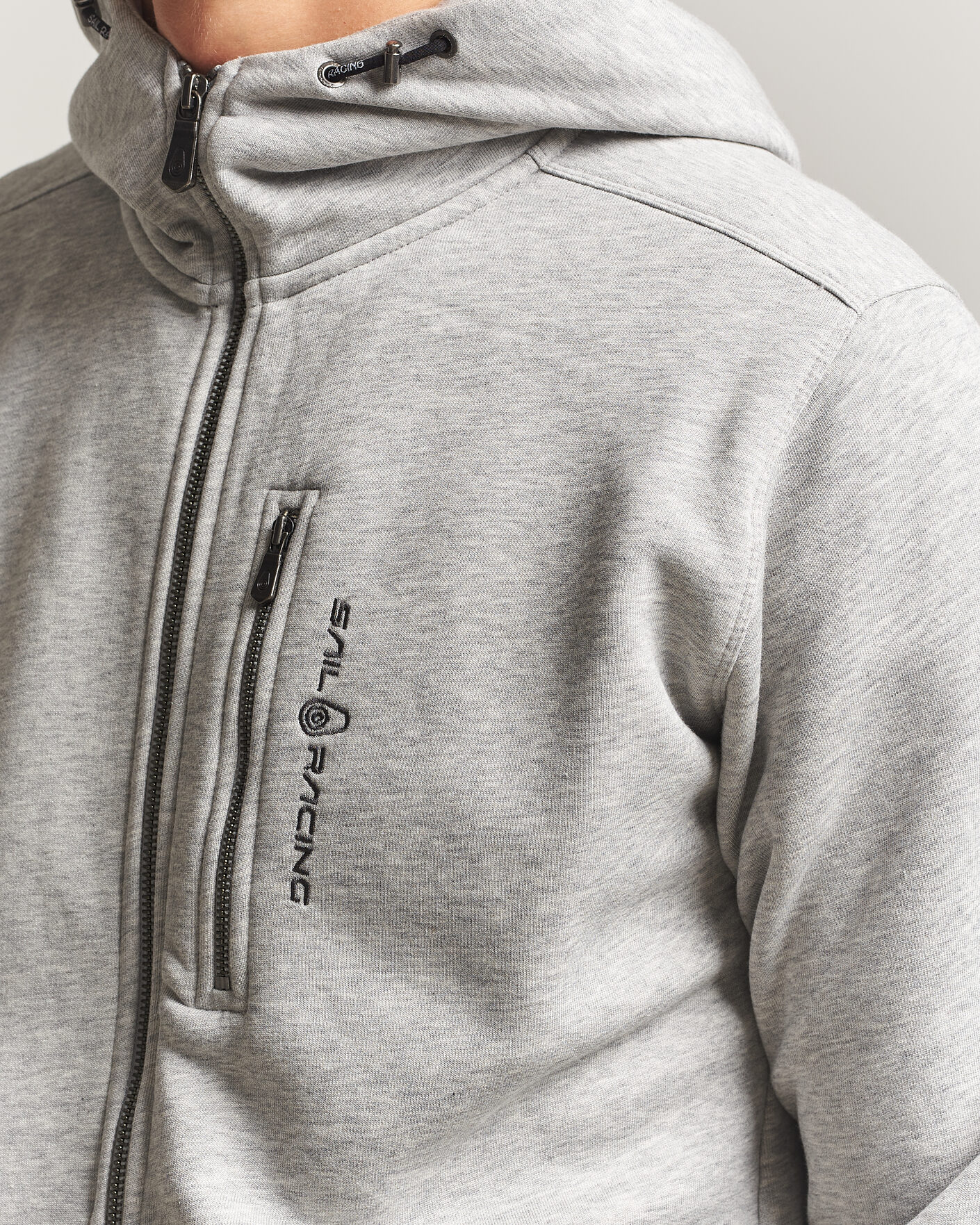 Men | Sweaters & Knitwear | Sail Racing | Bowman Full Zip Hoodie Grey Melnage
