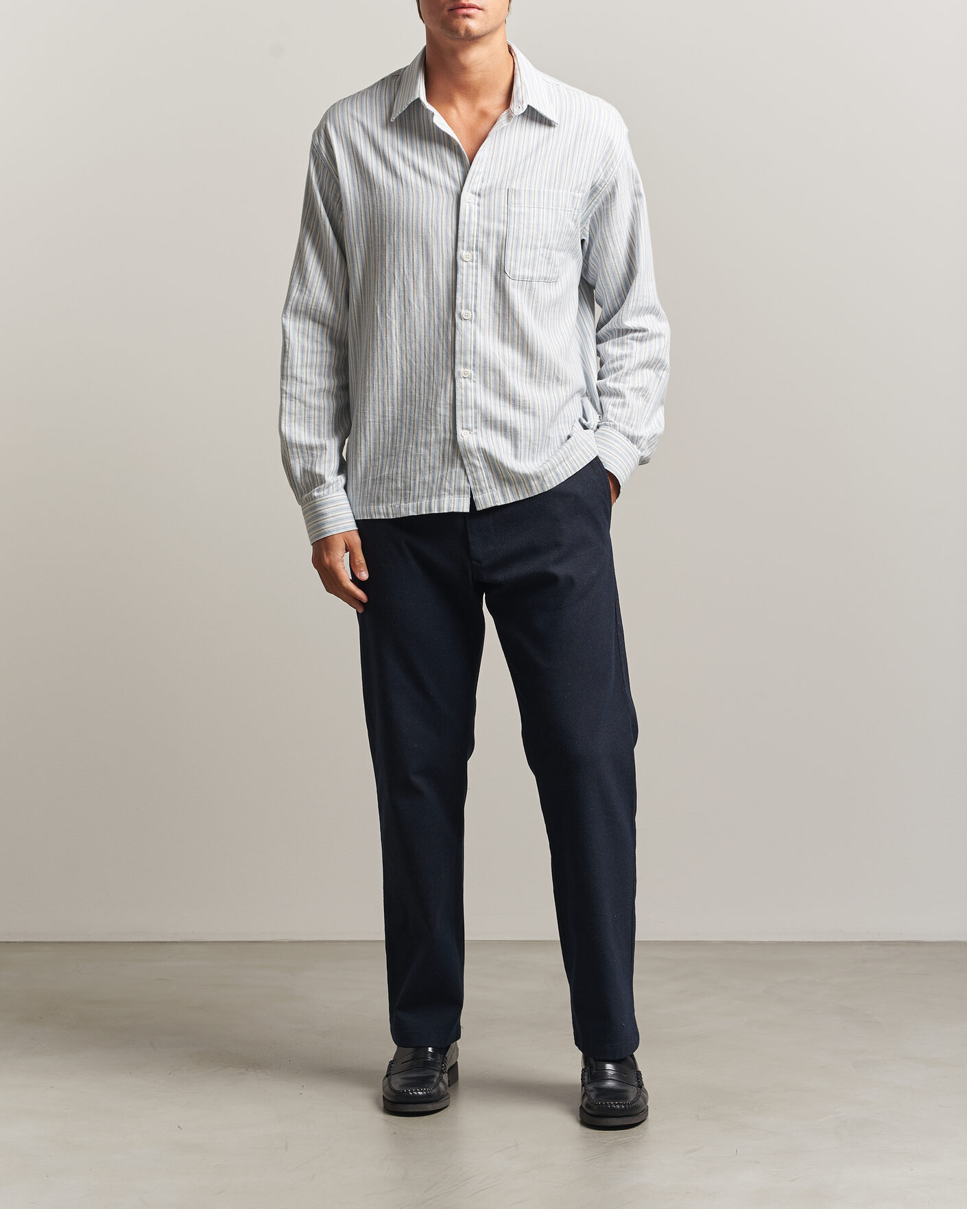 Men | Trousers | NN07 | Aden Brushed Cotton Trousers Deep Navy