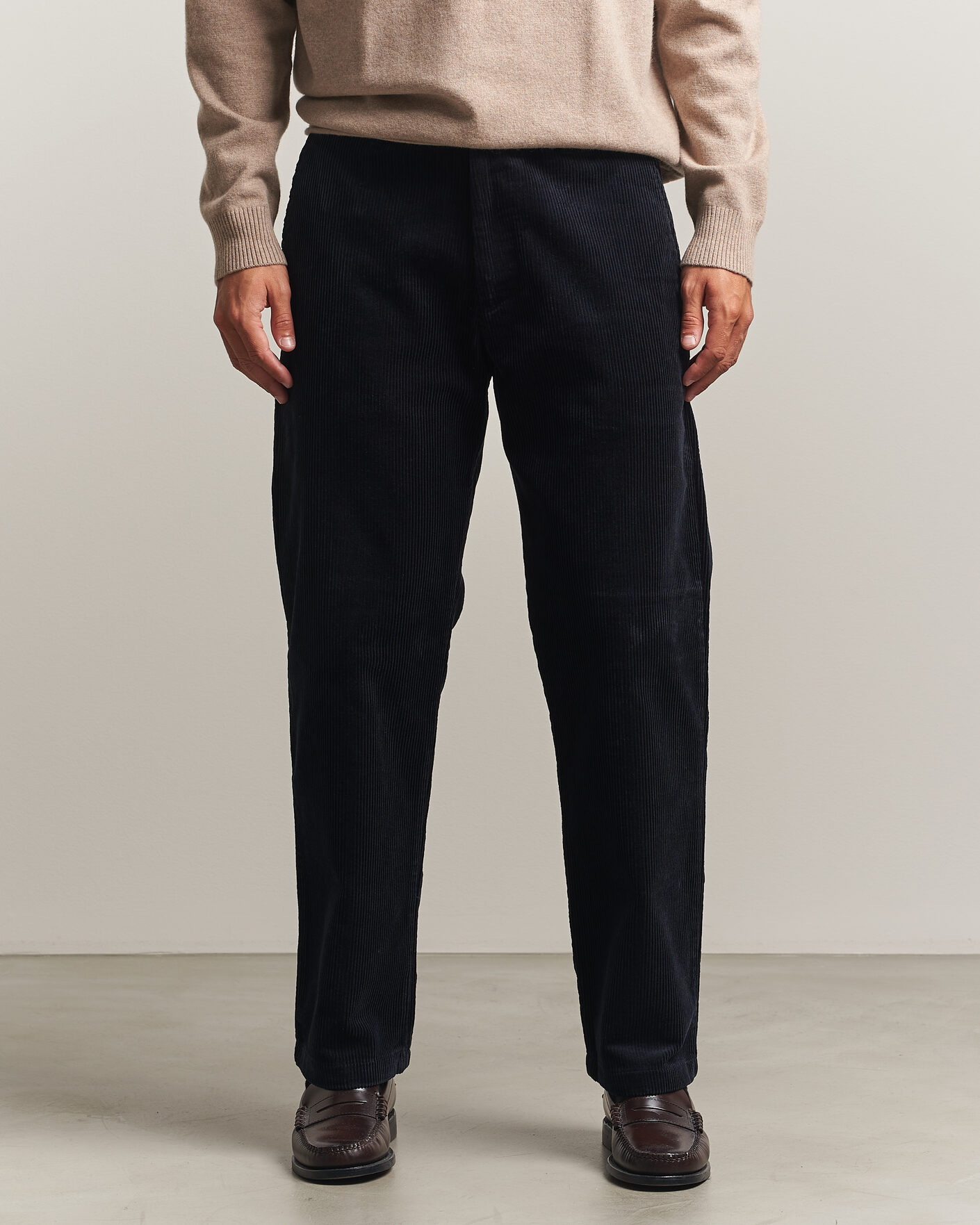 Men | Trousers | NN07 | Aden Regular Fit Corduroy Chinos Deep Navy