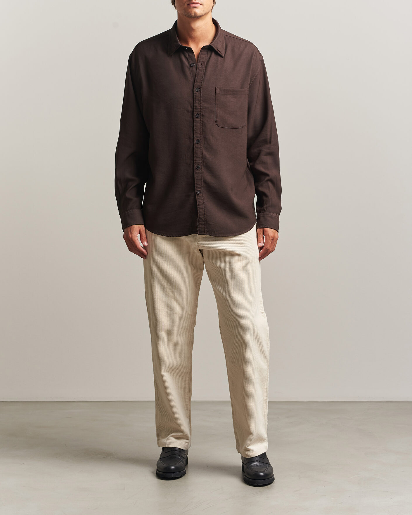 Men | Shirts | NN07 | Deon Viscose Shirt Deep Truffle