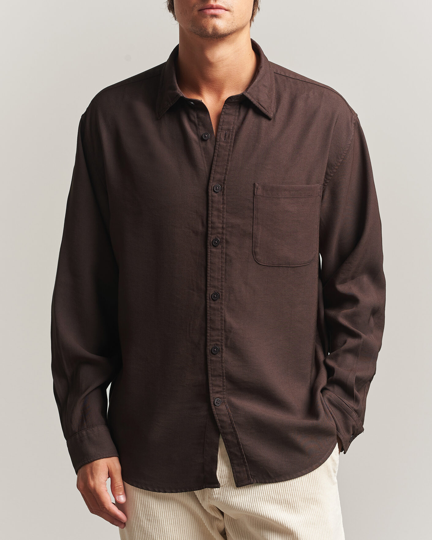 Men | Shirts | NN07 | Deon Viscose Shirt Deep Truffle