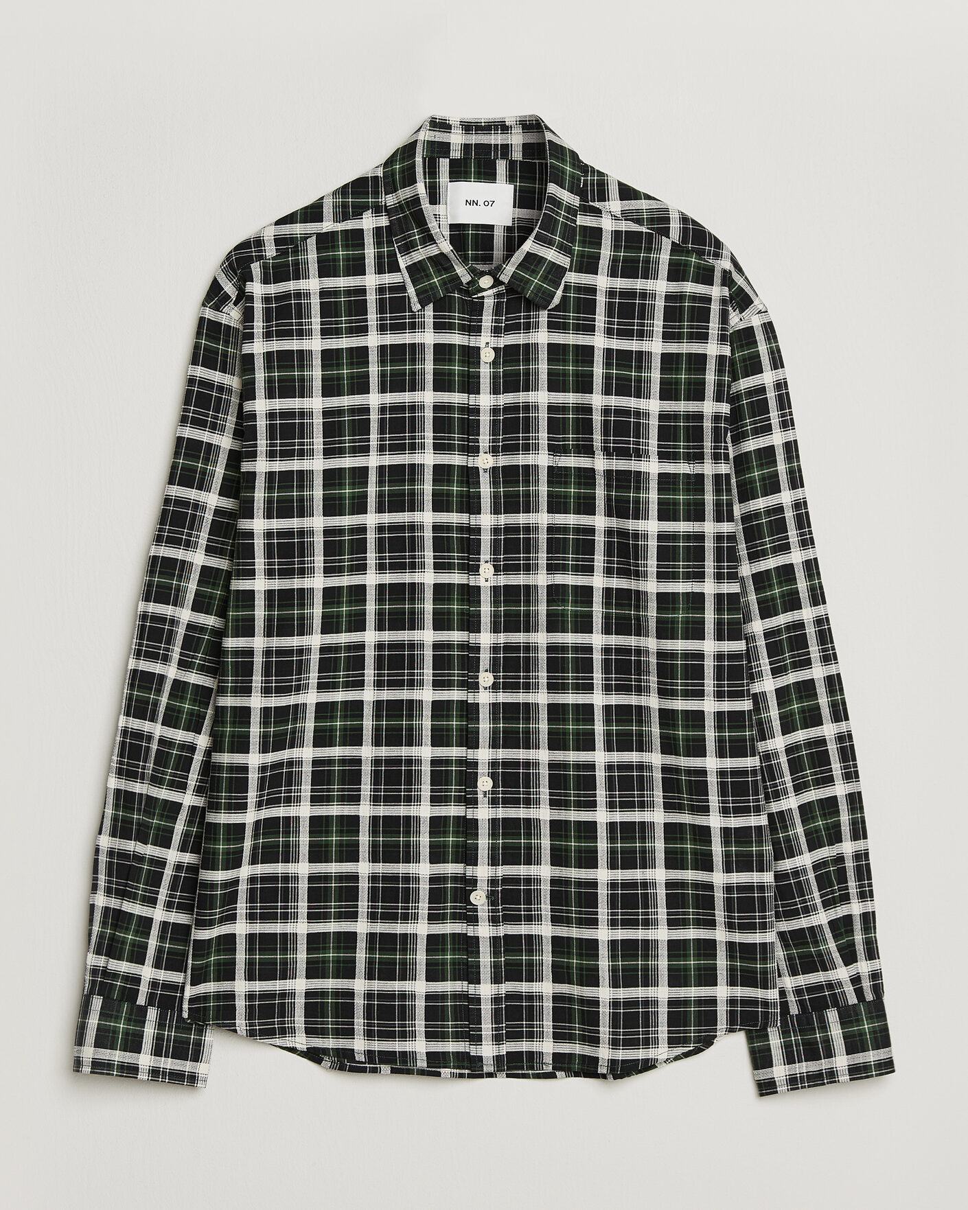 Men | Shirts | NN07 | Deon Cotton Checked Shirt Fern Green