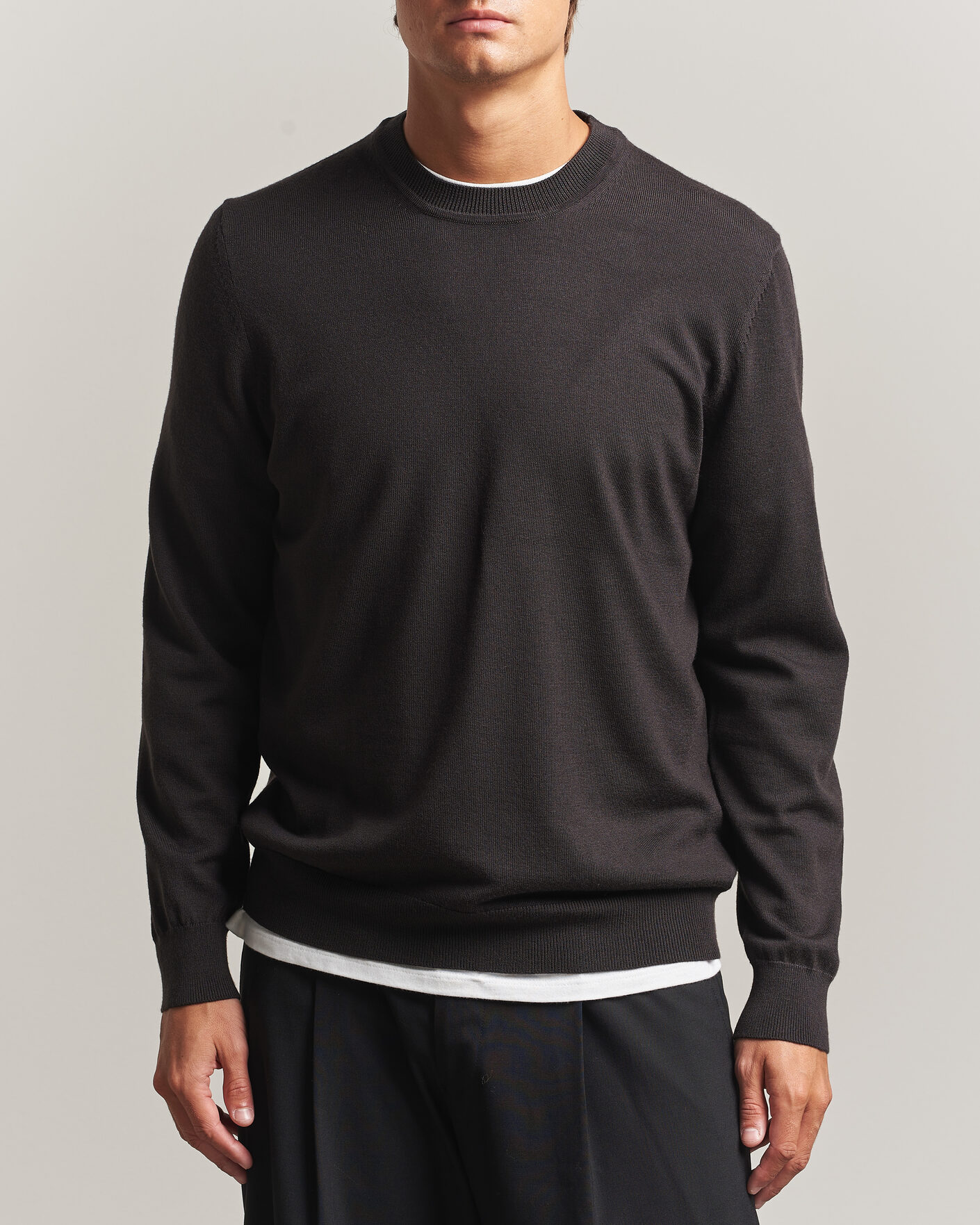 Men | Sweaters & Knitwear | NN07 | Ted Merino Crew Neck Pullover Deep Truffle